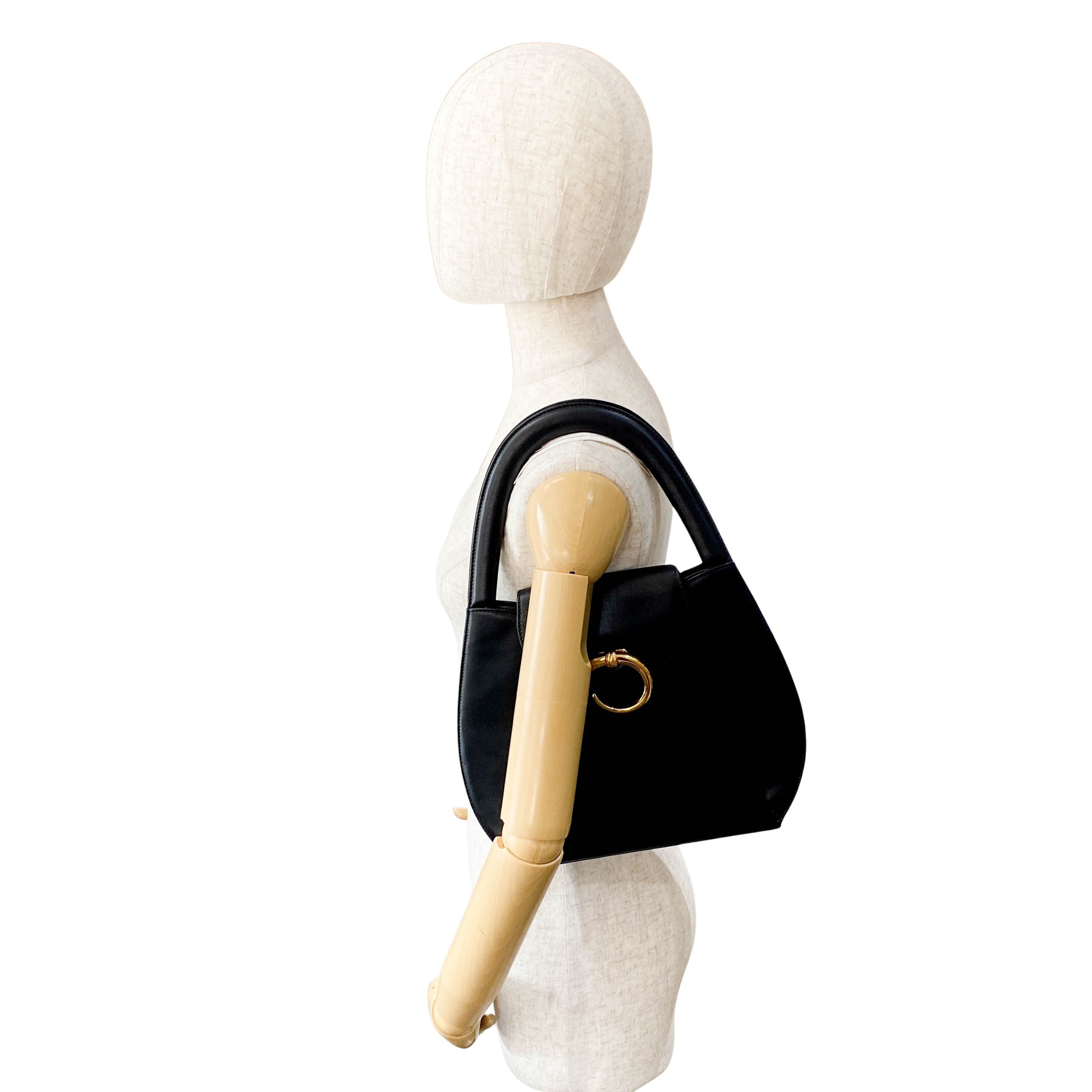 Panthère Black Calfskin Leather Shoulder Bag