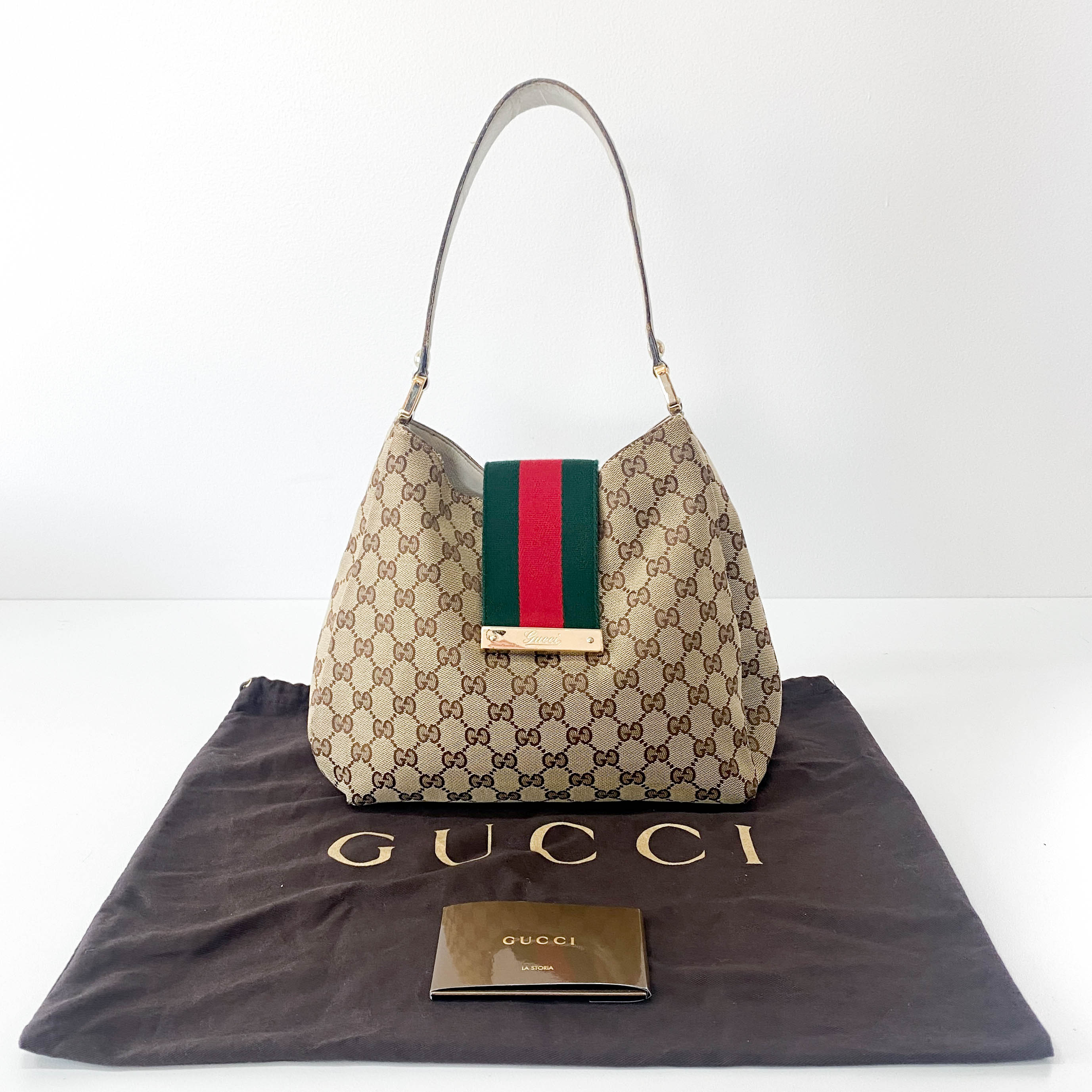 Yellow GG Canvas Shoulder Bag