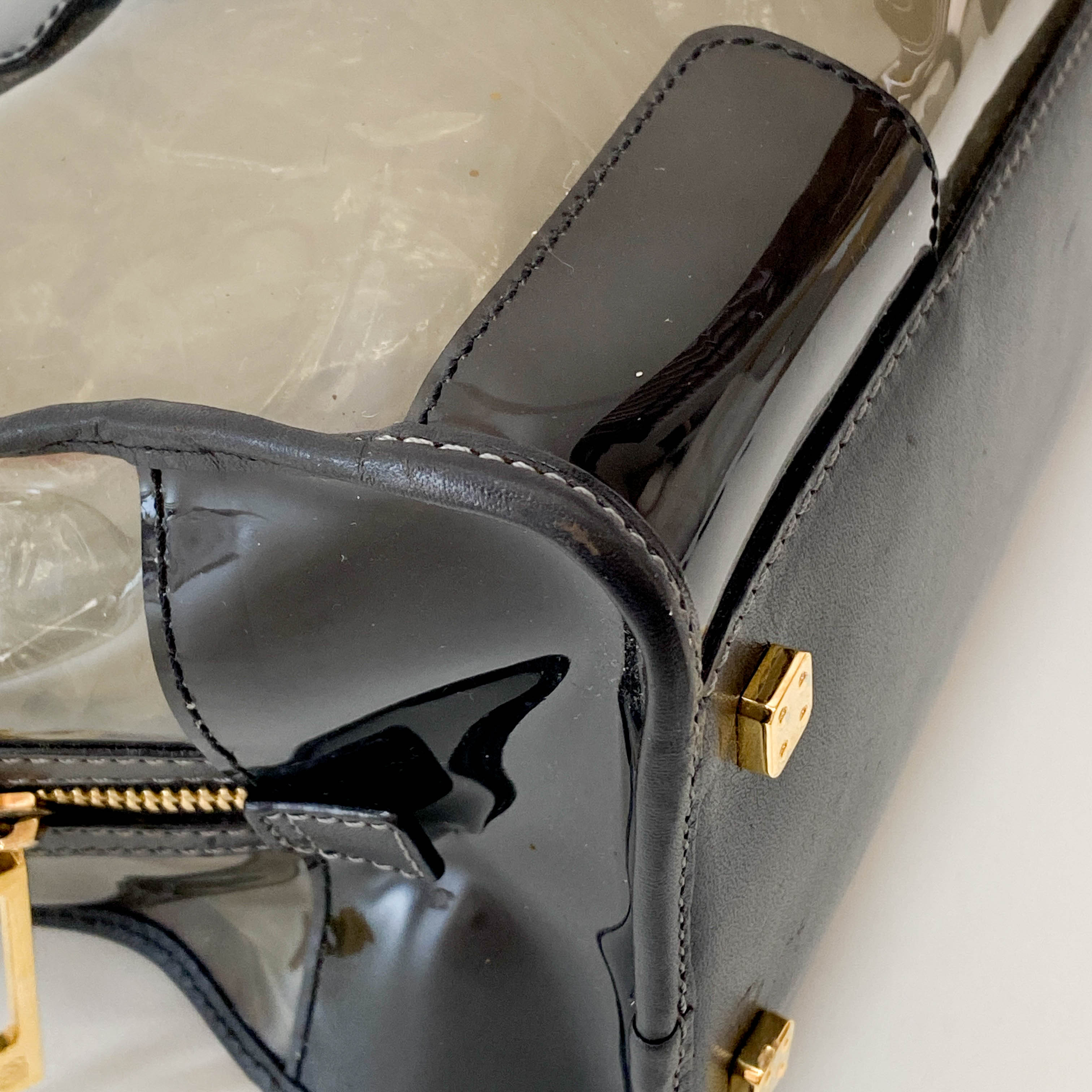 Amazona Black Vinyl Handbag