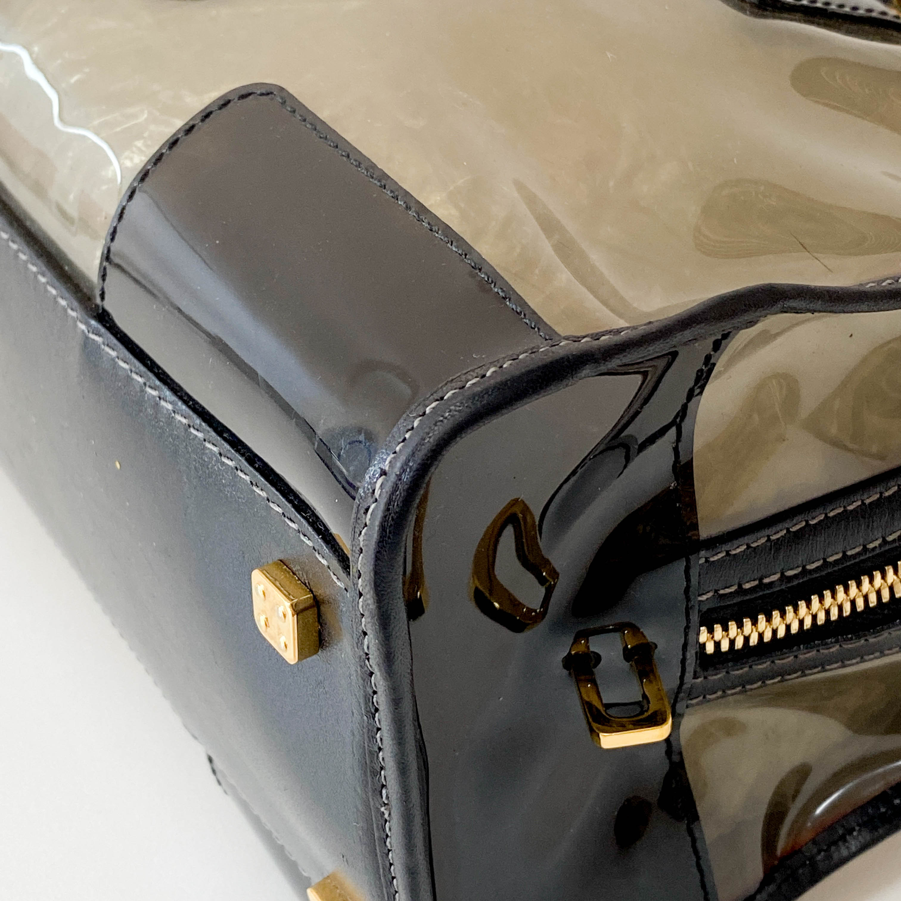 Amazona Black Vinyl Handbag