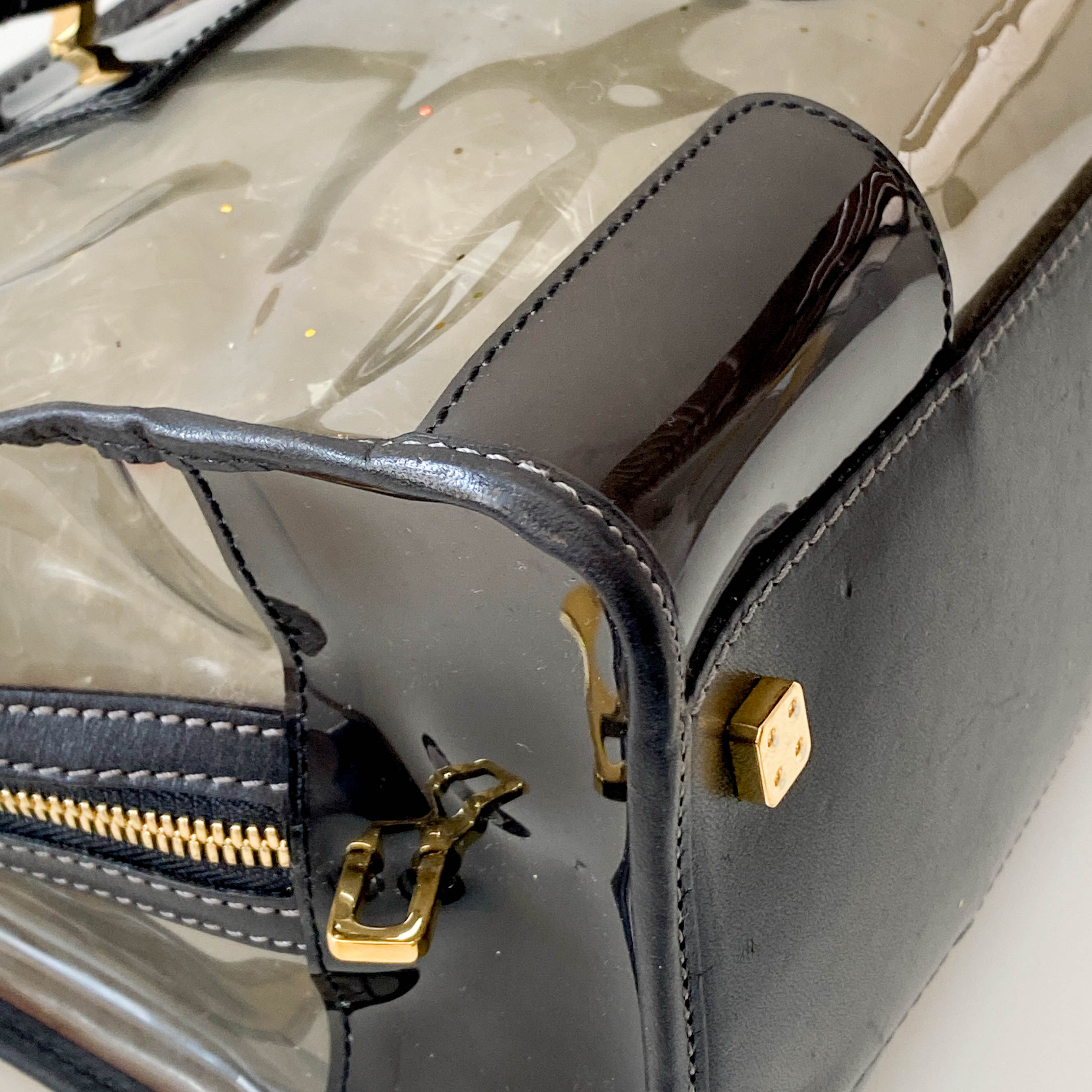 Amazona Black Vinyl Handbag