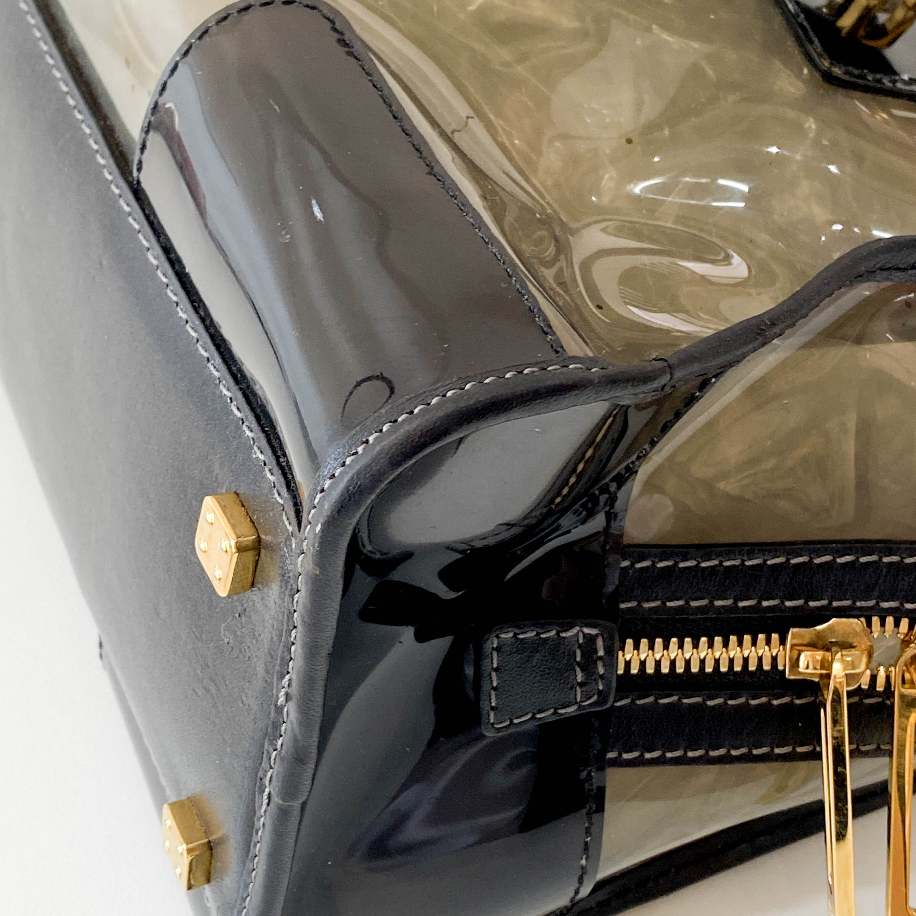 Amazona Black Vinyl Handbag