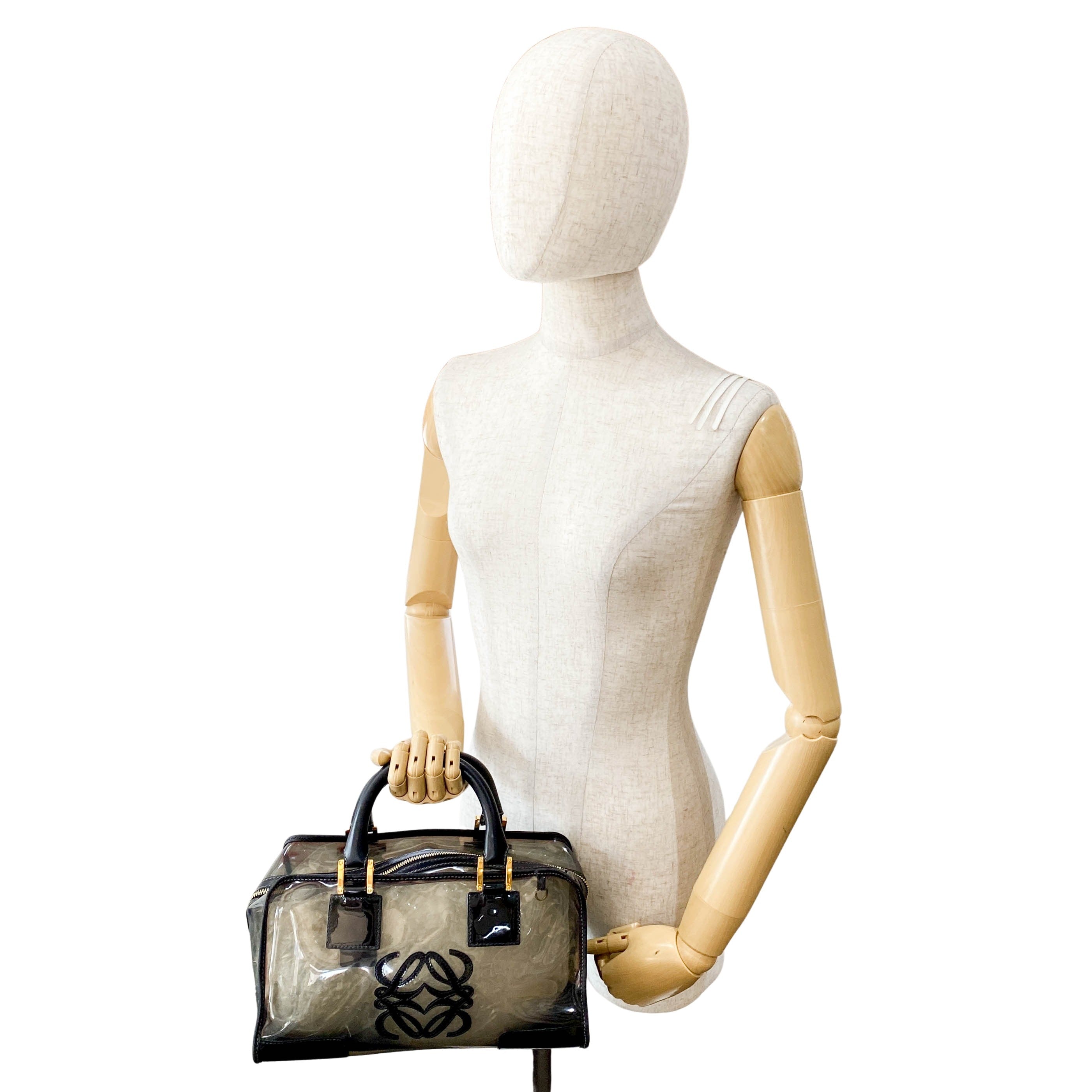 Amazona Black Vinyl Handbag