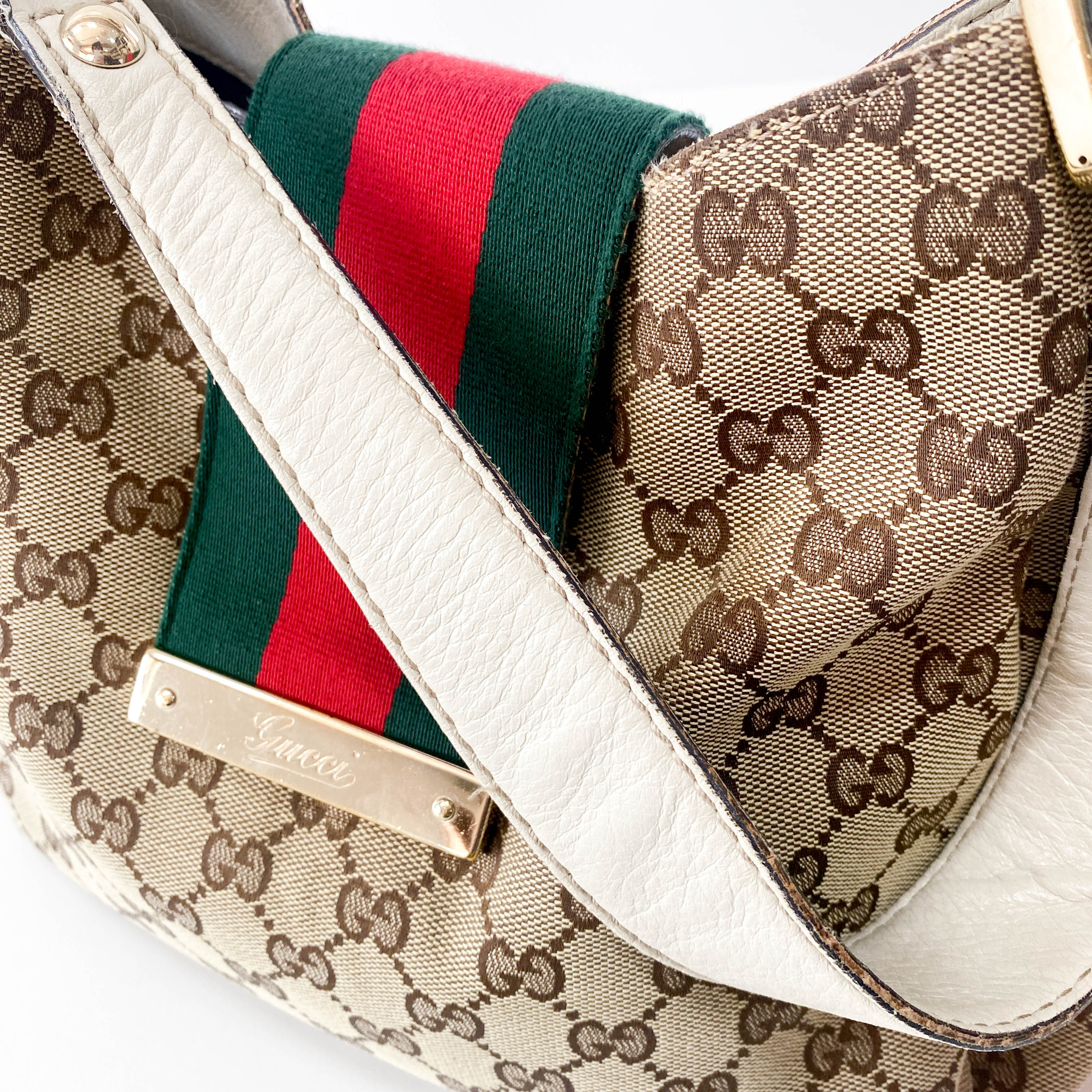 Yellow GG Canvas Shoulder Bag