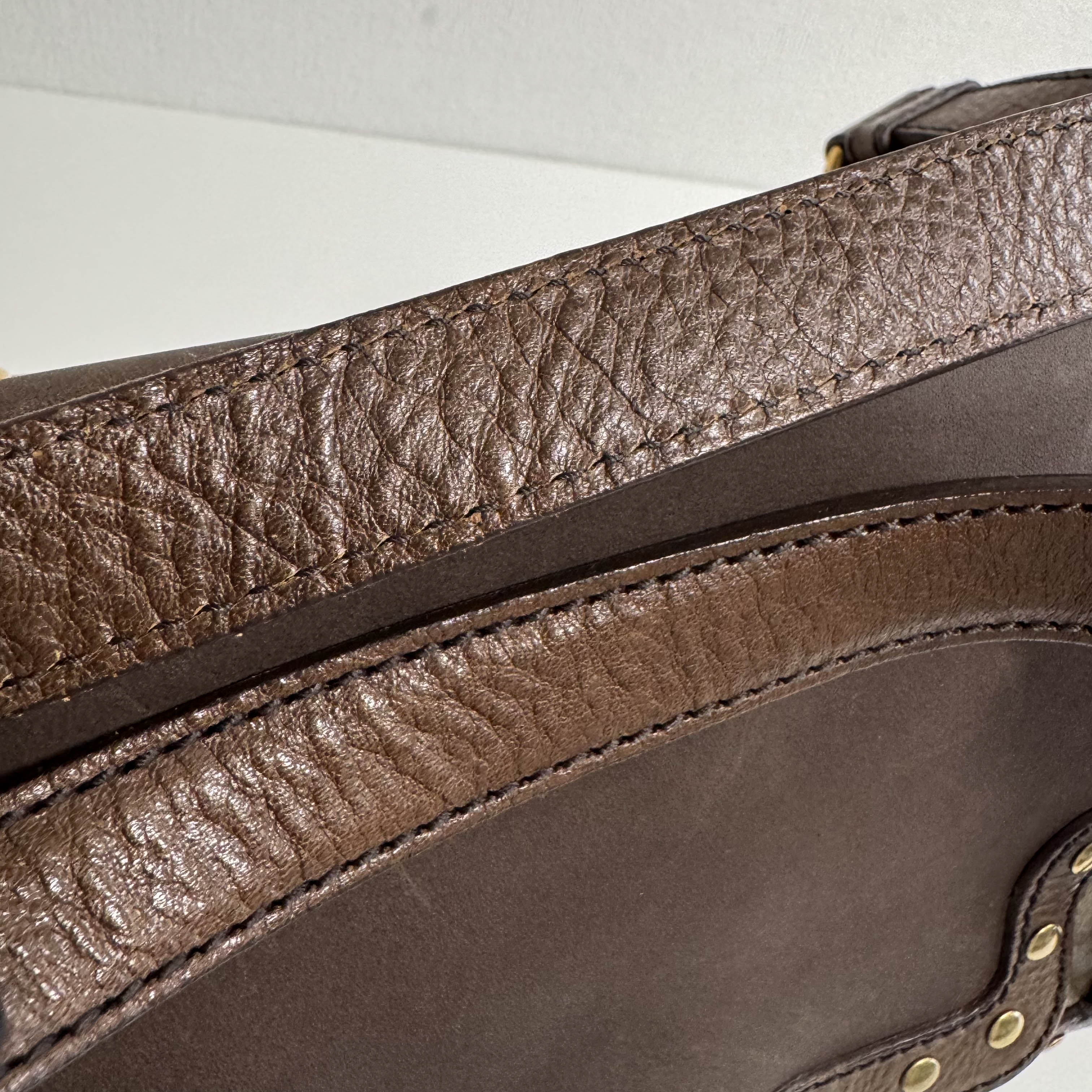 YSL Rive Gauche Brown Suede Shoulder Bag