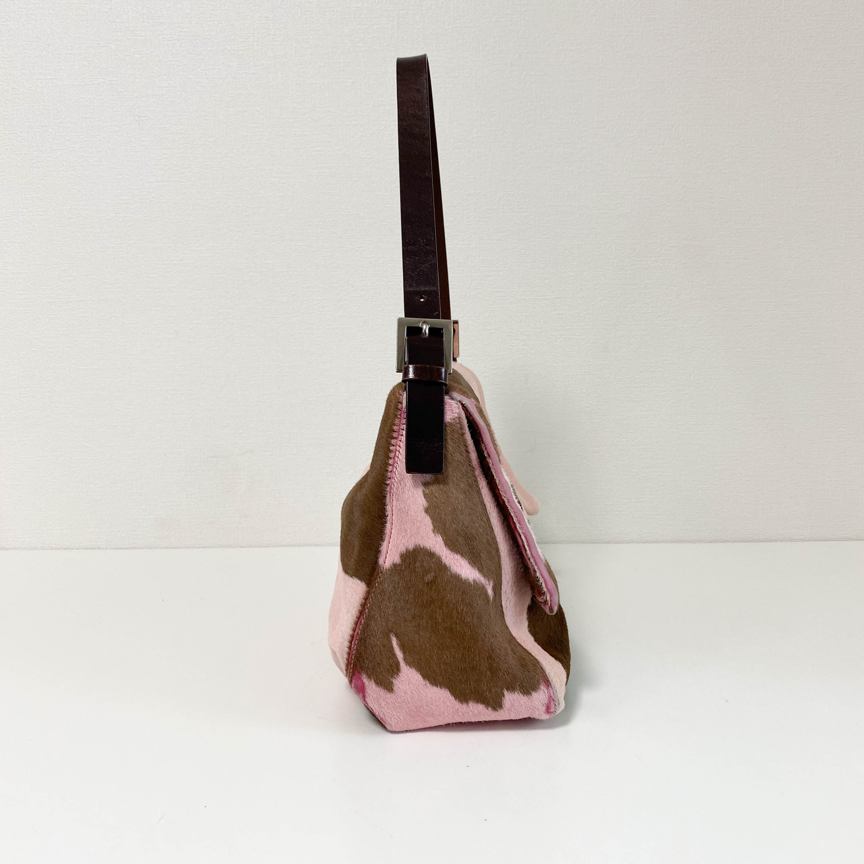 Mamma Baguette Pink Pony Hair Shoulder Bag