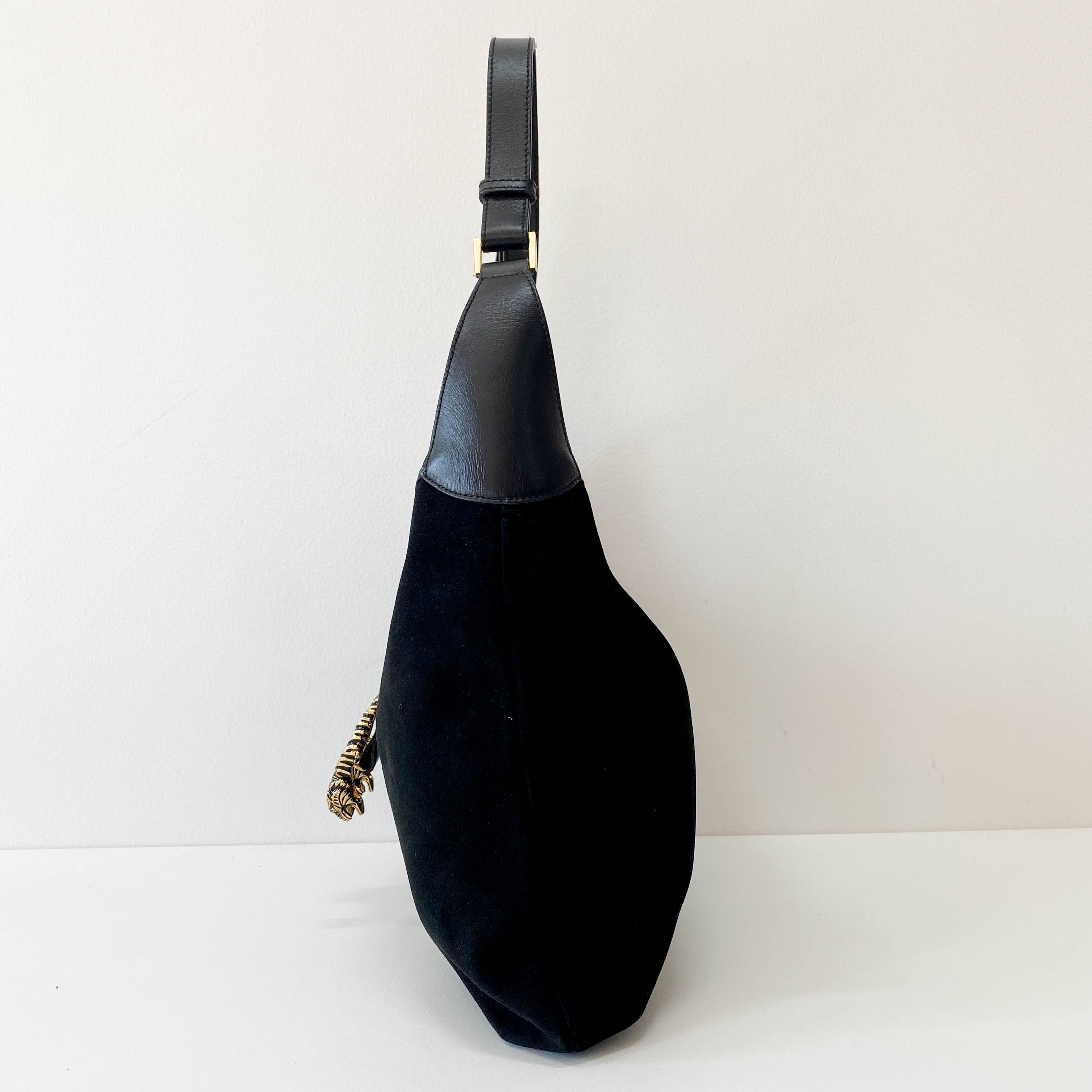 Black Suede Shoulder Bag