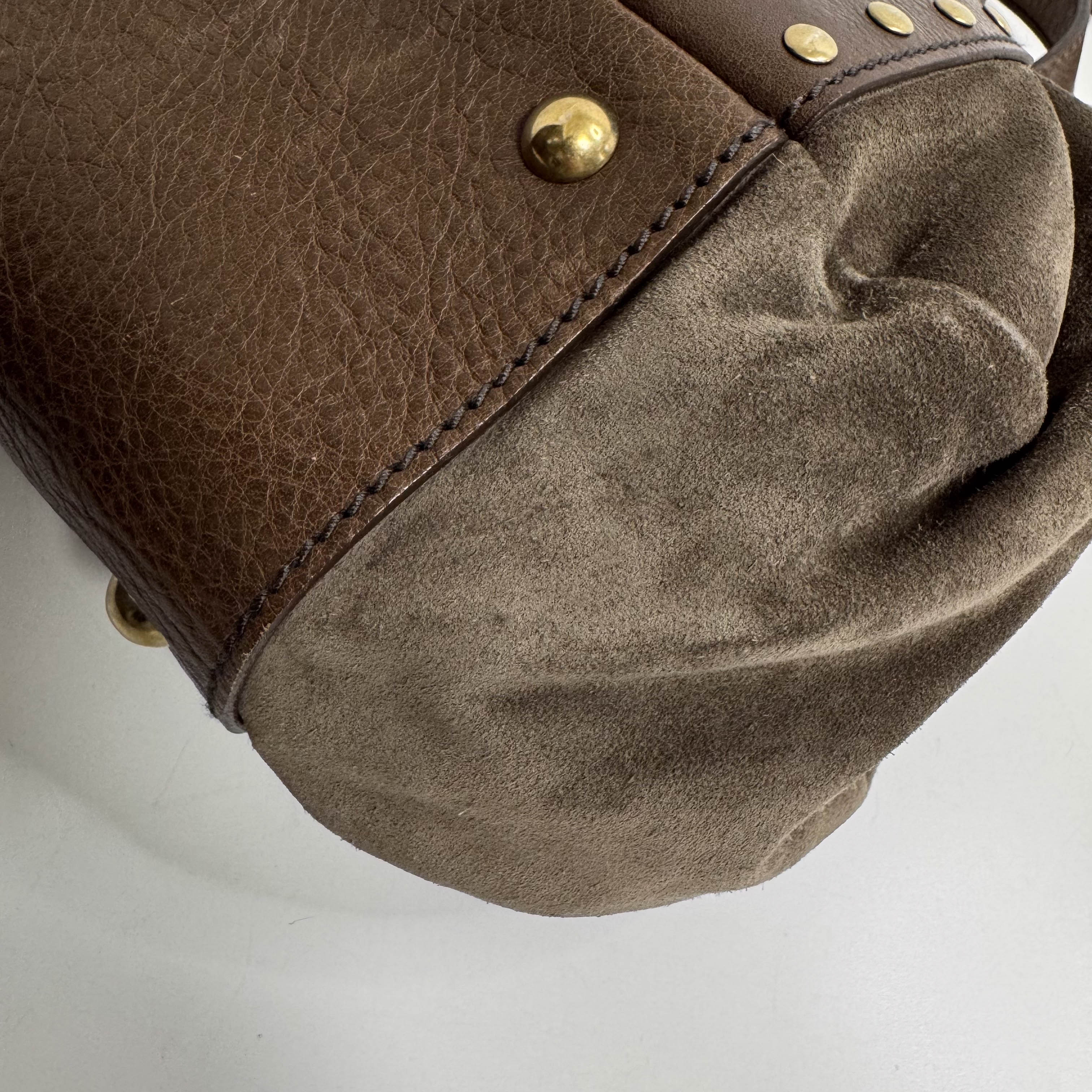 YSL Rive Gauche Brown Suede Shoulder Bag