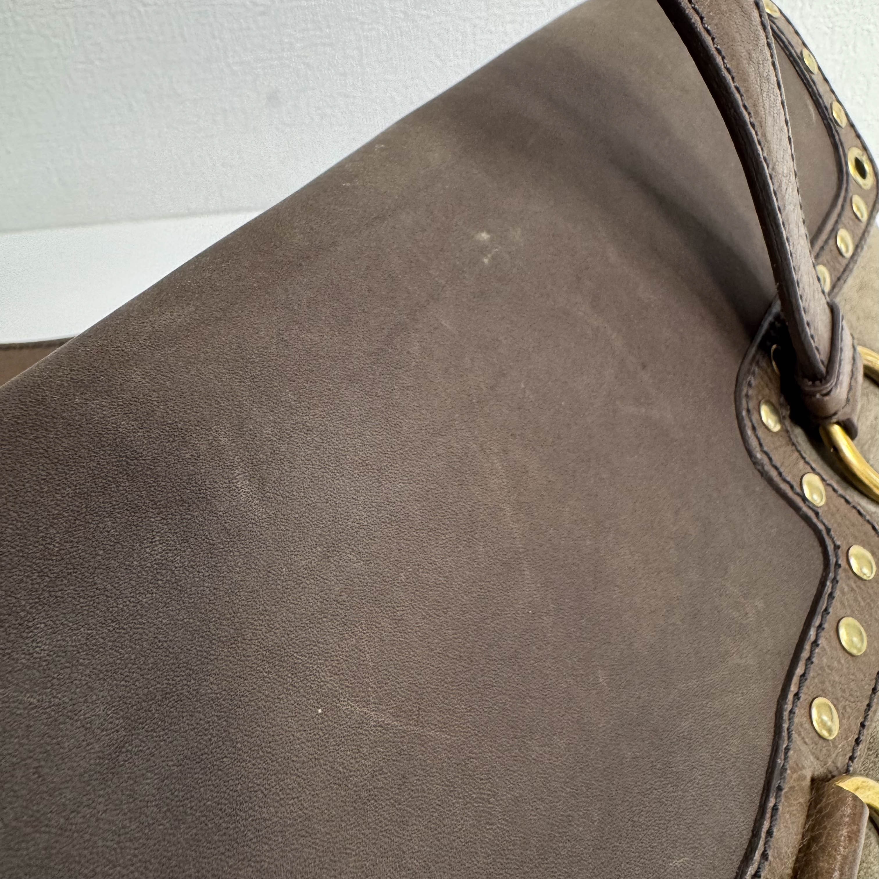 YSL Rive Gauche Brown Suede Shoulder Bag