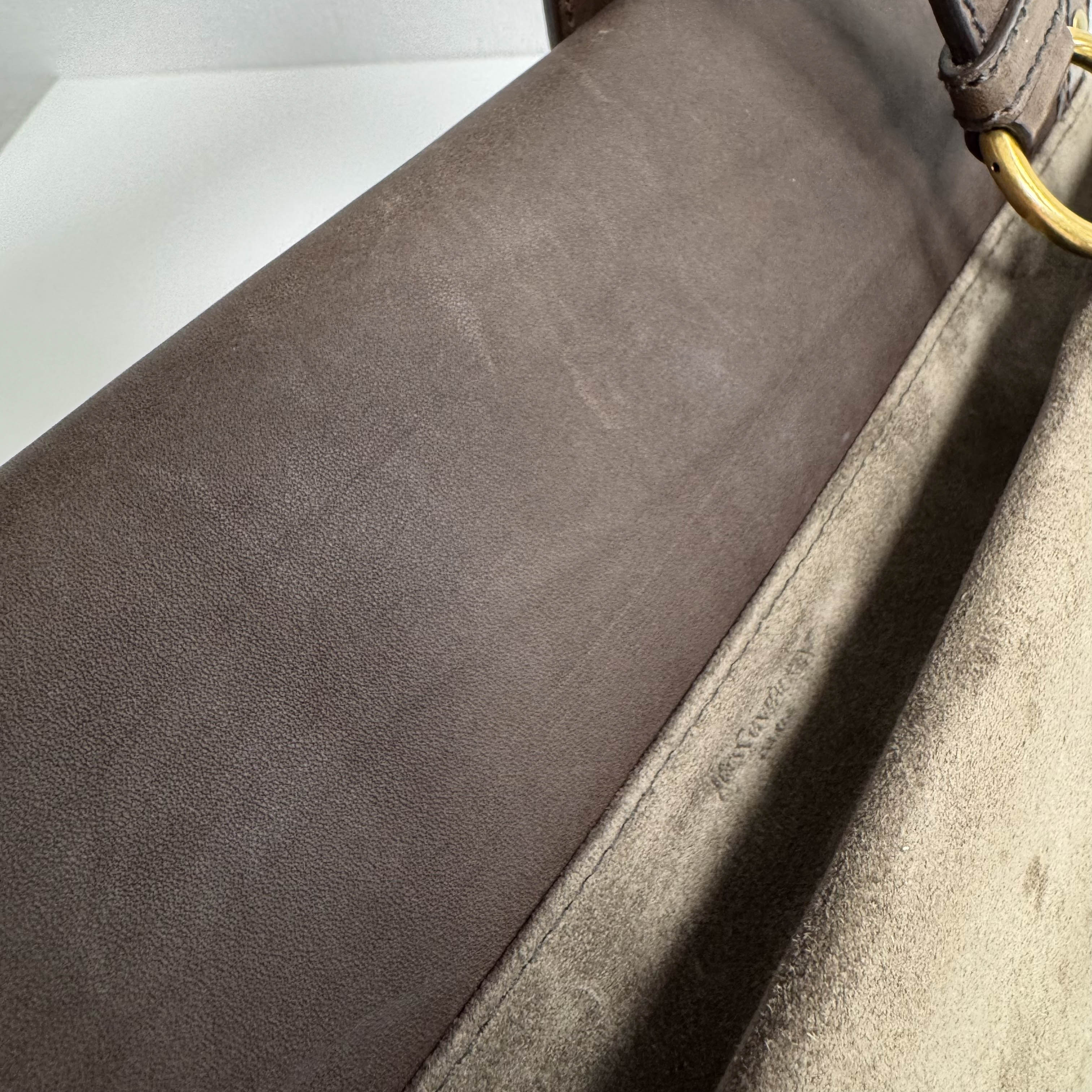 YSL Rive Gauche Brown Suede Shoulder Bag