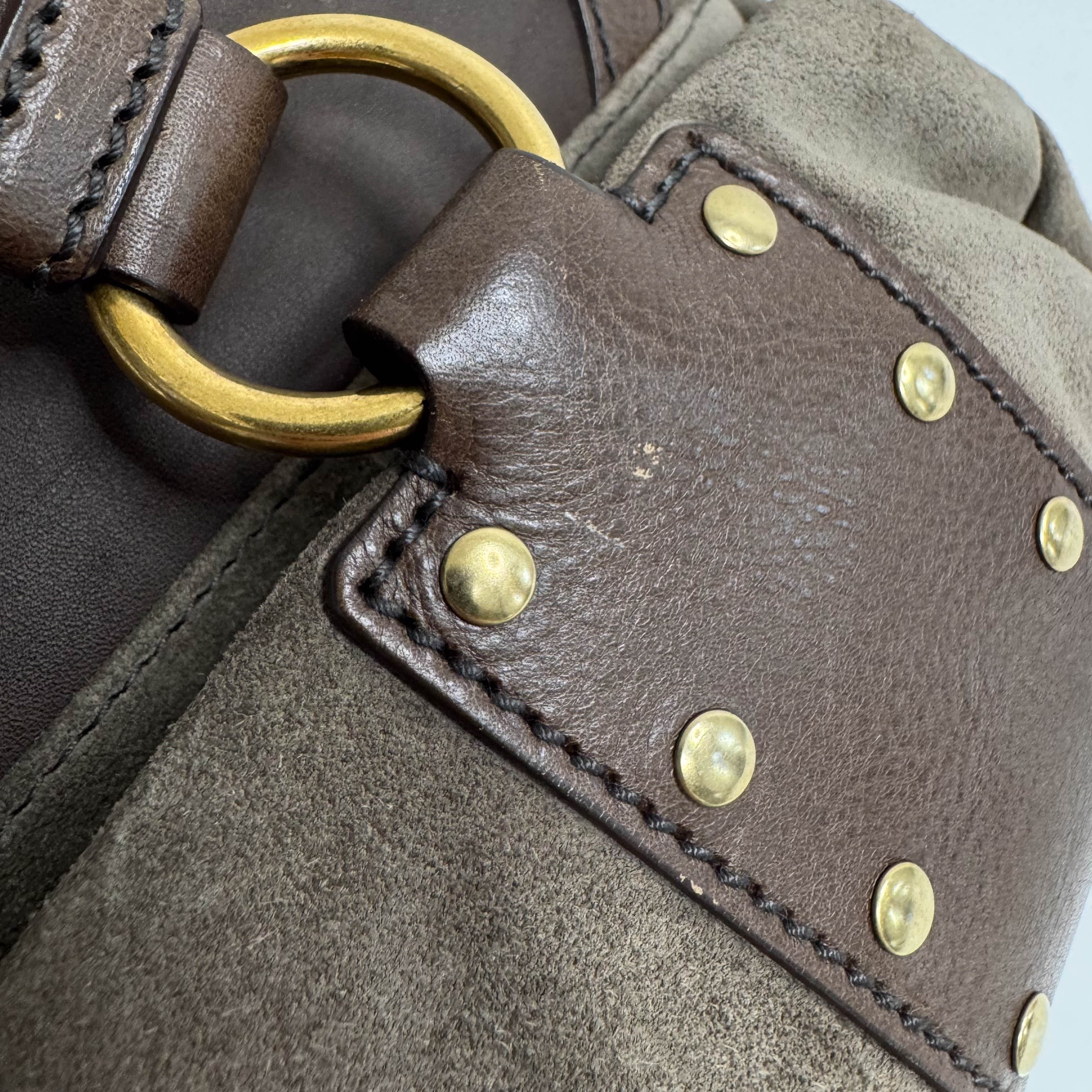 YSL Rive Gauche Brown Suede Shoulder Bag