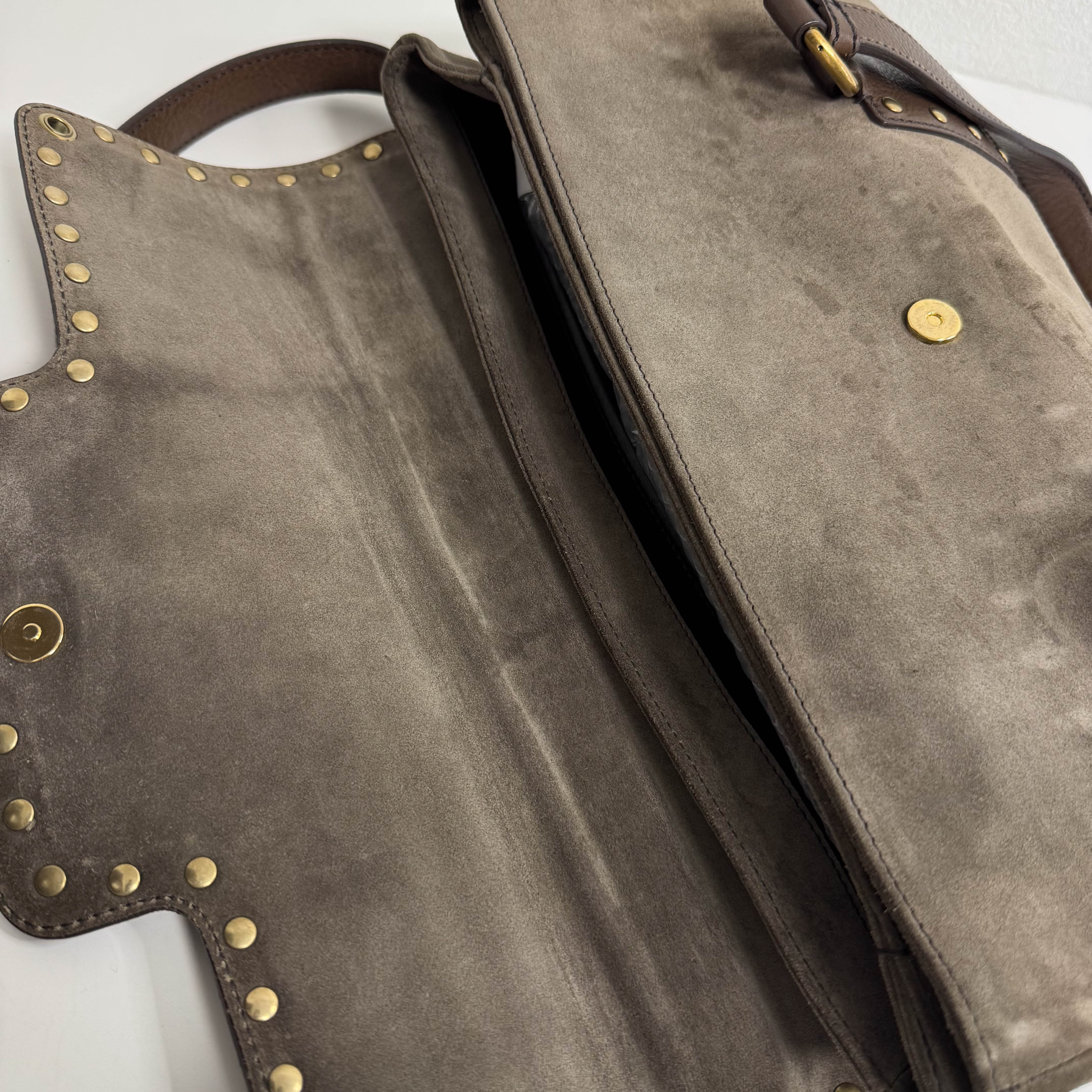 YSL Rive Gauche Brown Suede Shoulder Bag