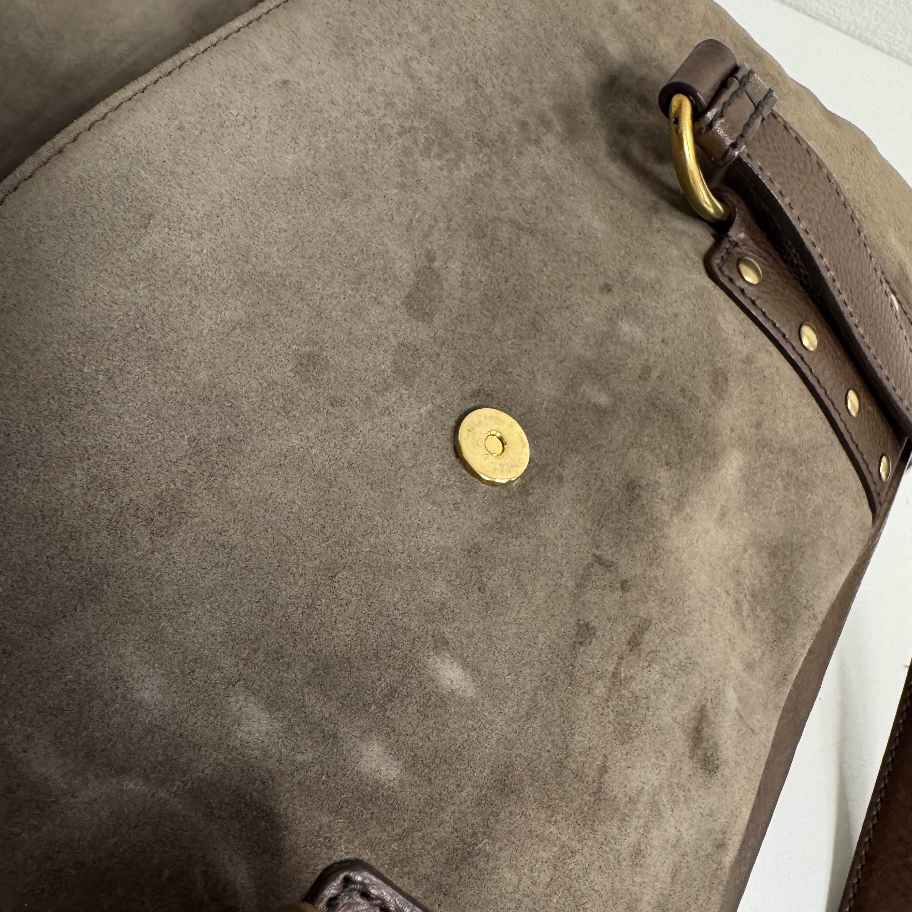 YSL Rive Gauche Brown Suede Shoulder Bag