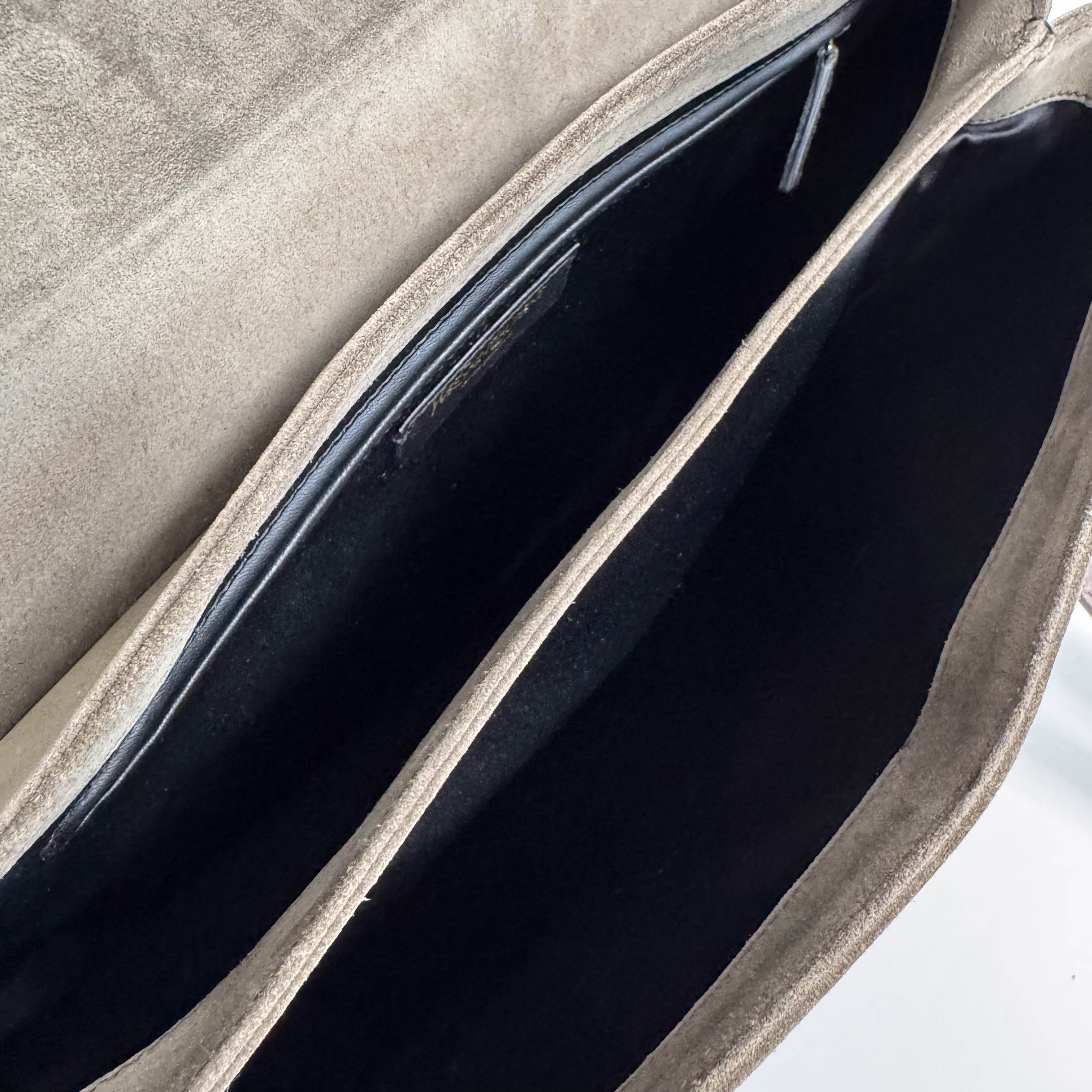 YSL Rive Gauche Brown Suede Shoulder Bag