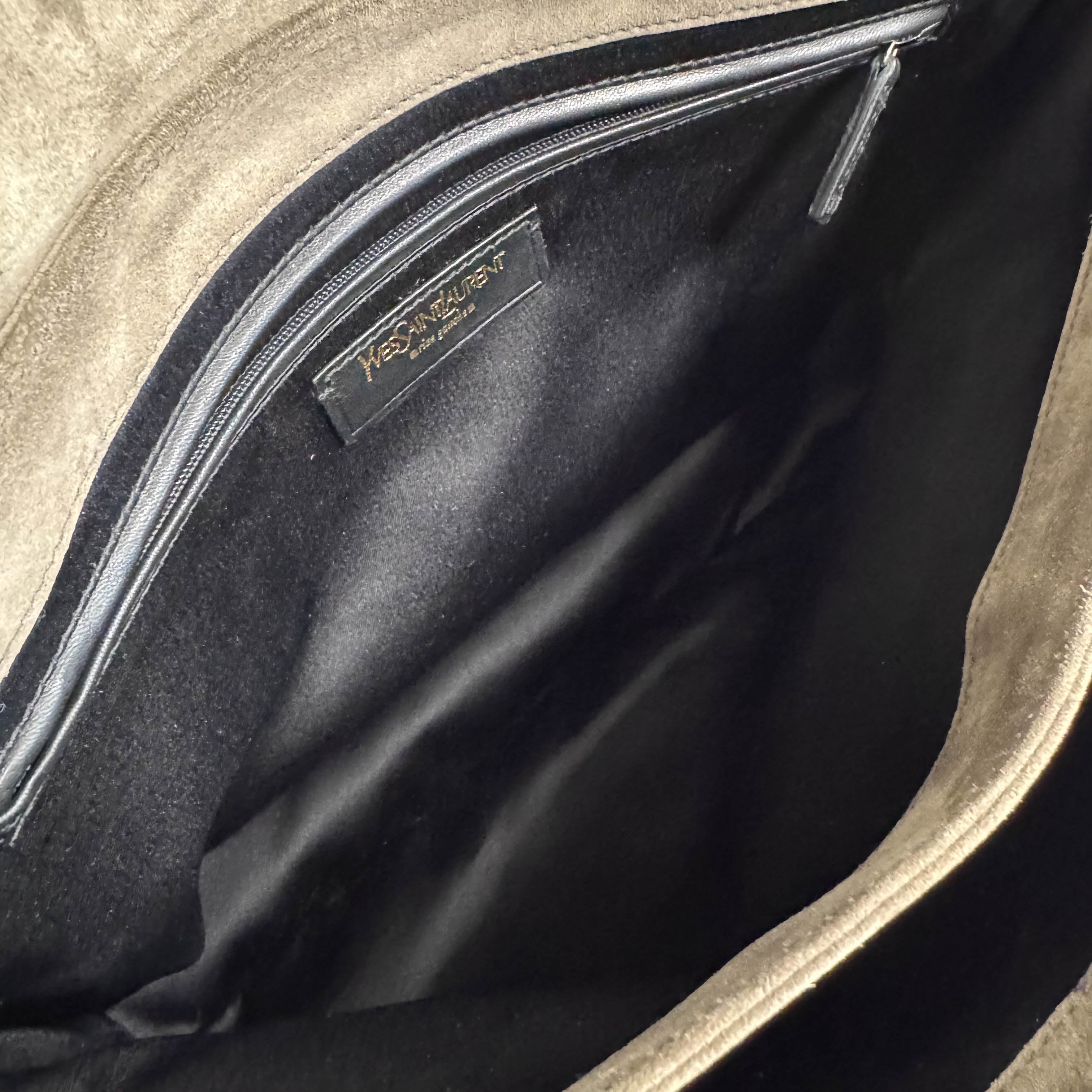 YSL Rive Gauche Brown Suede Shoulder Bag