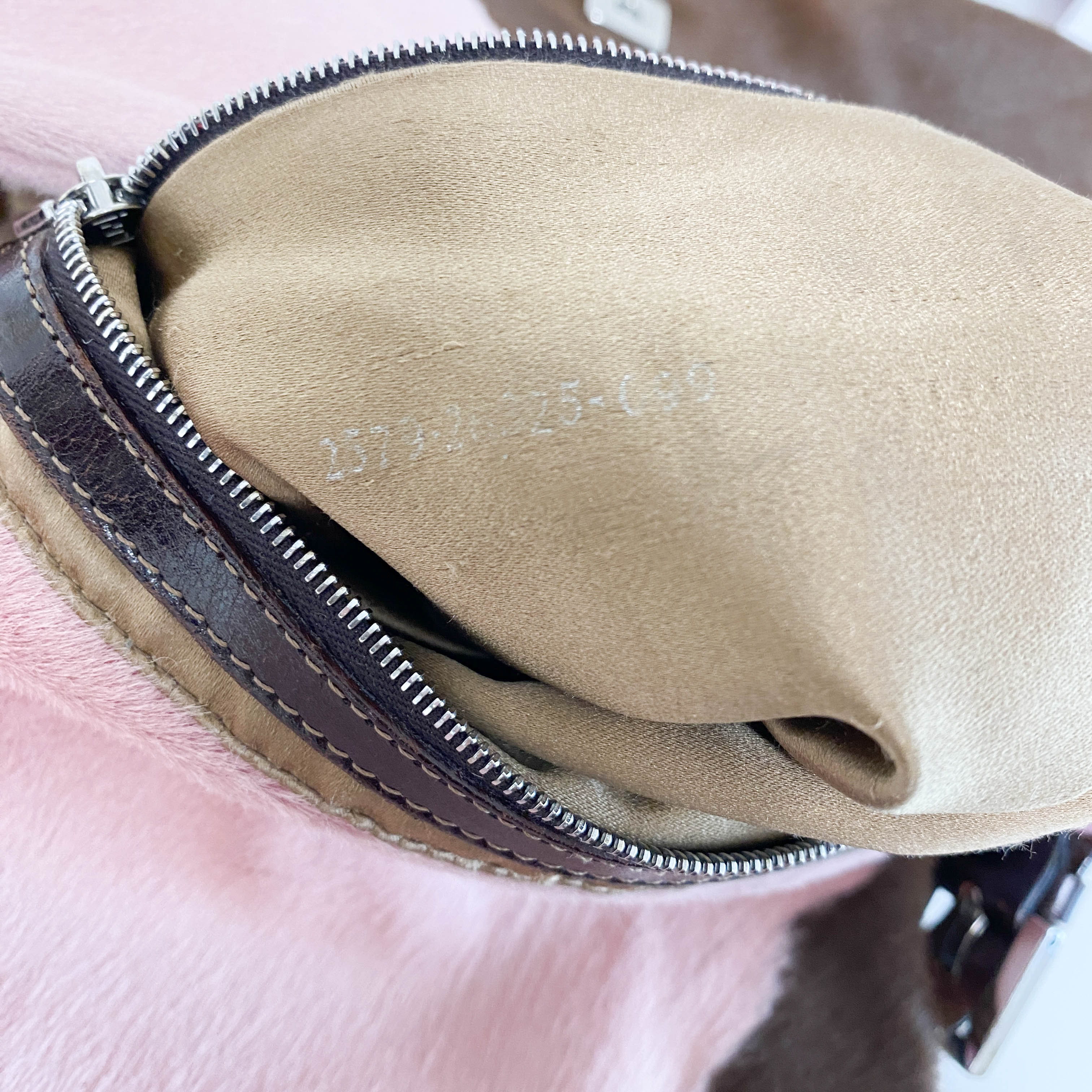 Mamma Baguette Pink Pony Hair Shoulder Bag