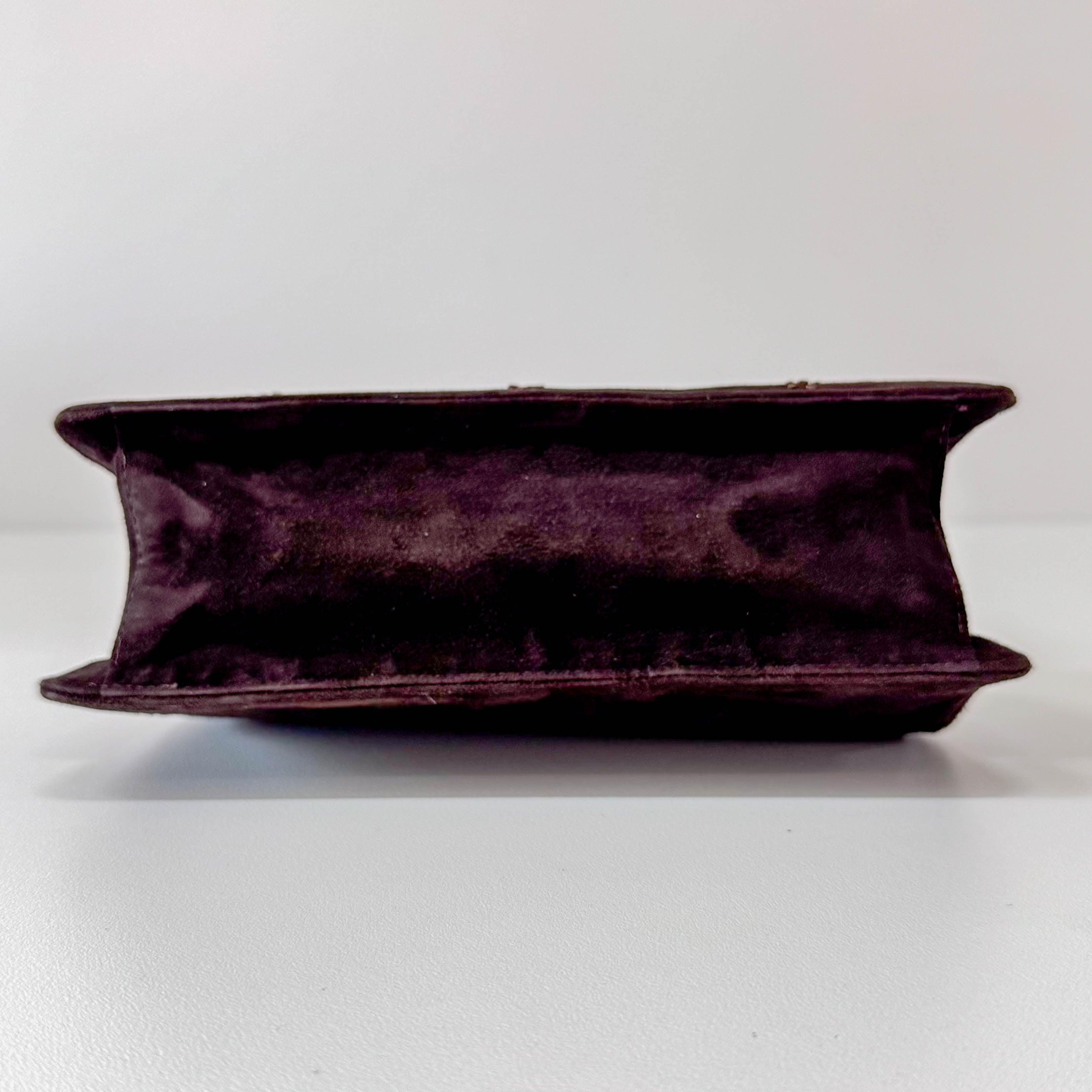 Brown Suede Embroidered Hnadbag