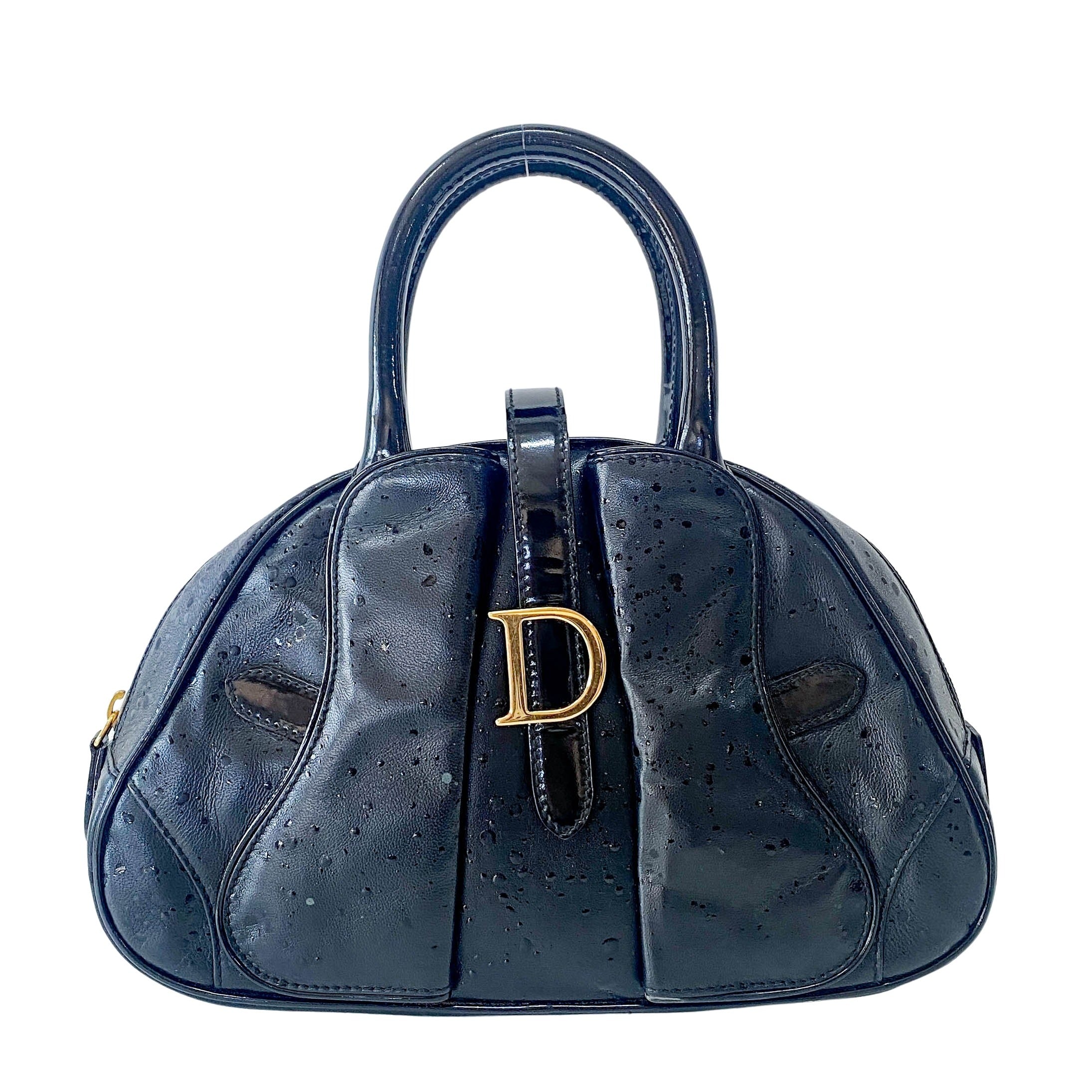 Mini Sadle Bowler Black Leather Bag