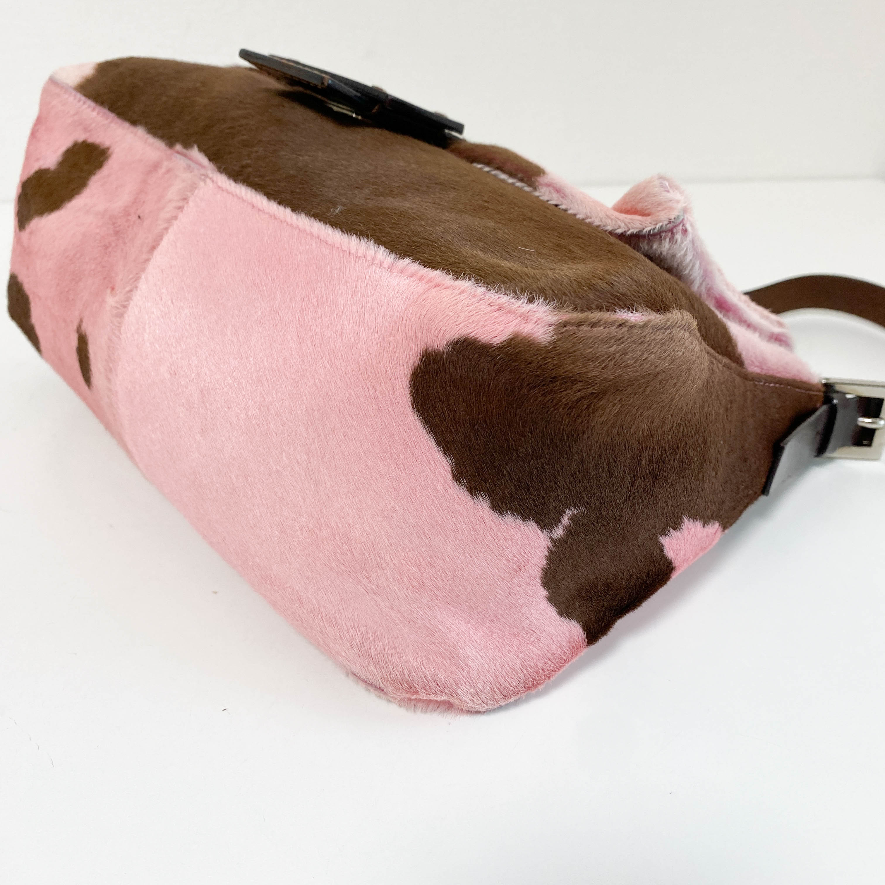 Mamma Baguette Pink Pony Hair Shoulder Bag