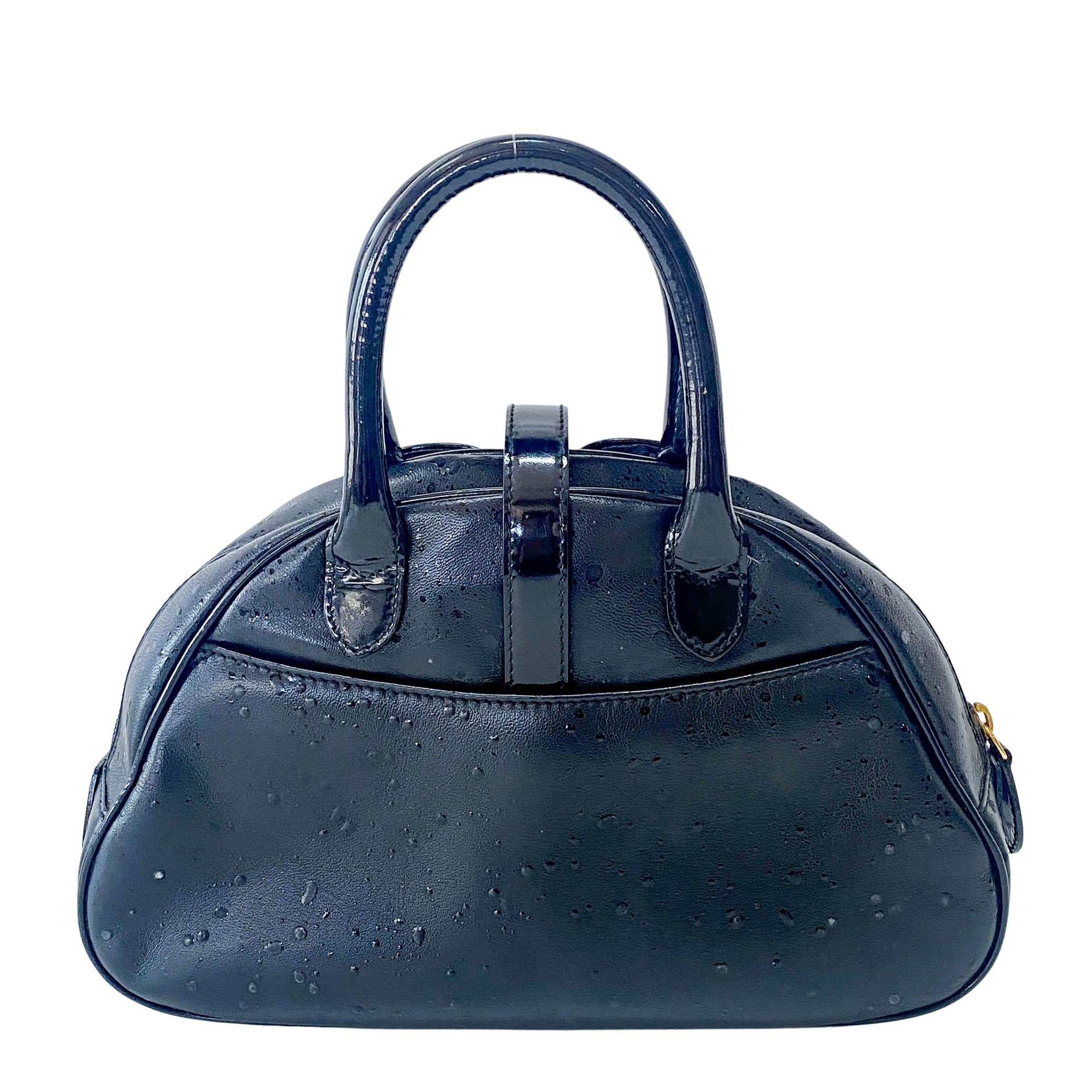 Mini Sadle Bowler Black Leather Bag