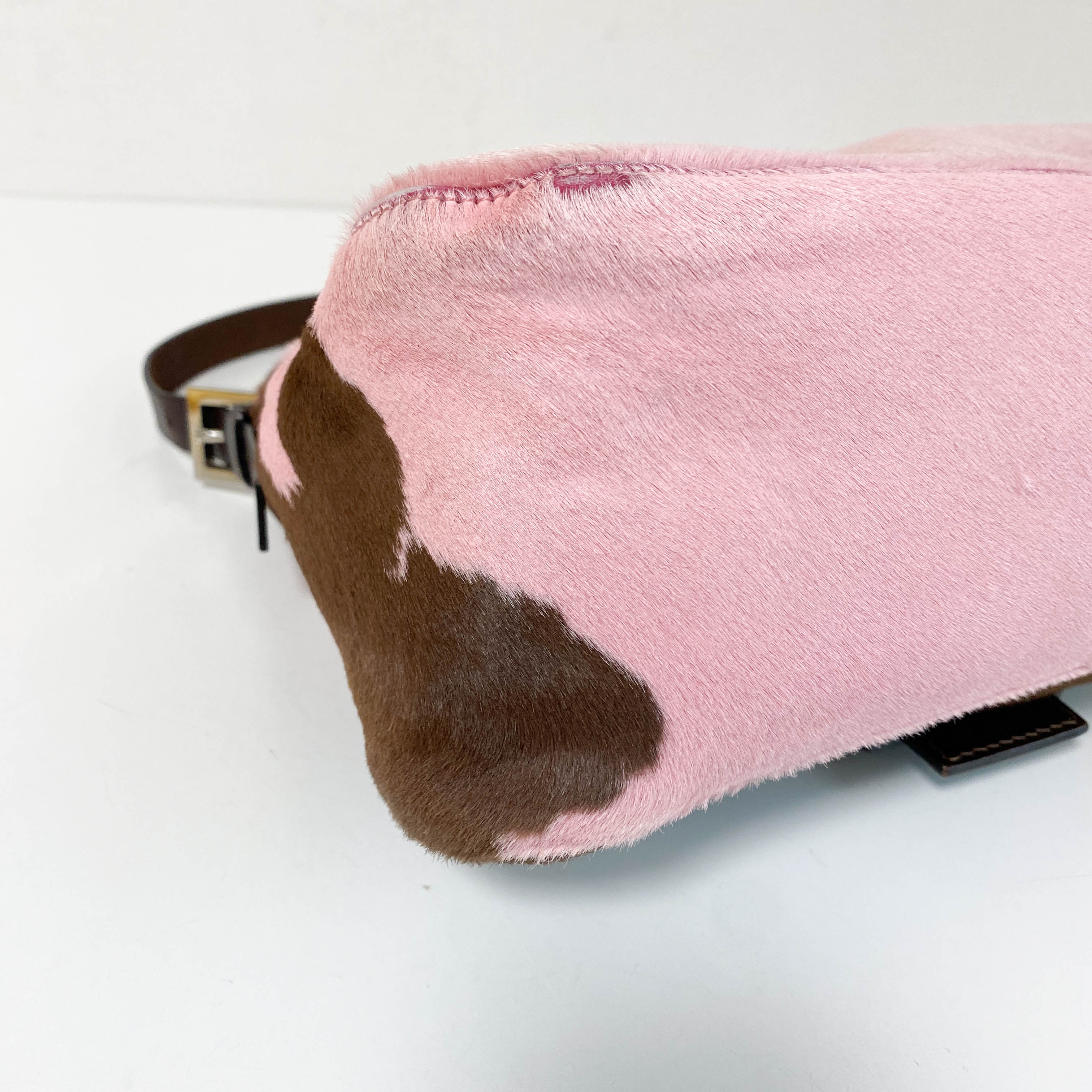 Mamma Baguette Pink Pony Hair Shoulder Bag
