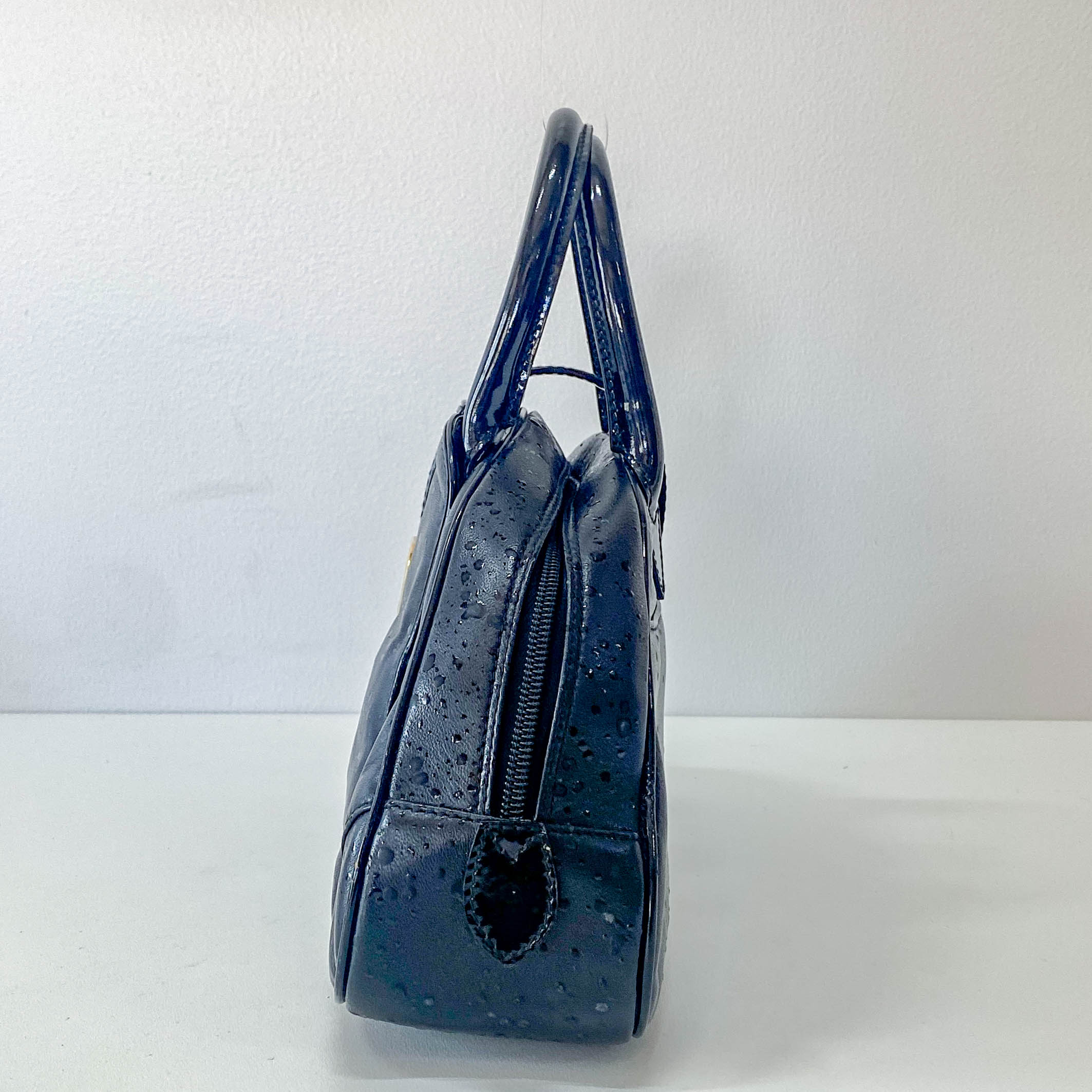 Mini Sadle Bowler Black Leather Bag