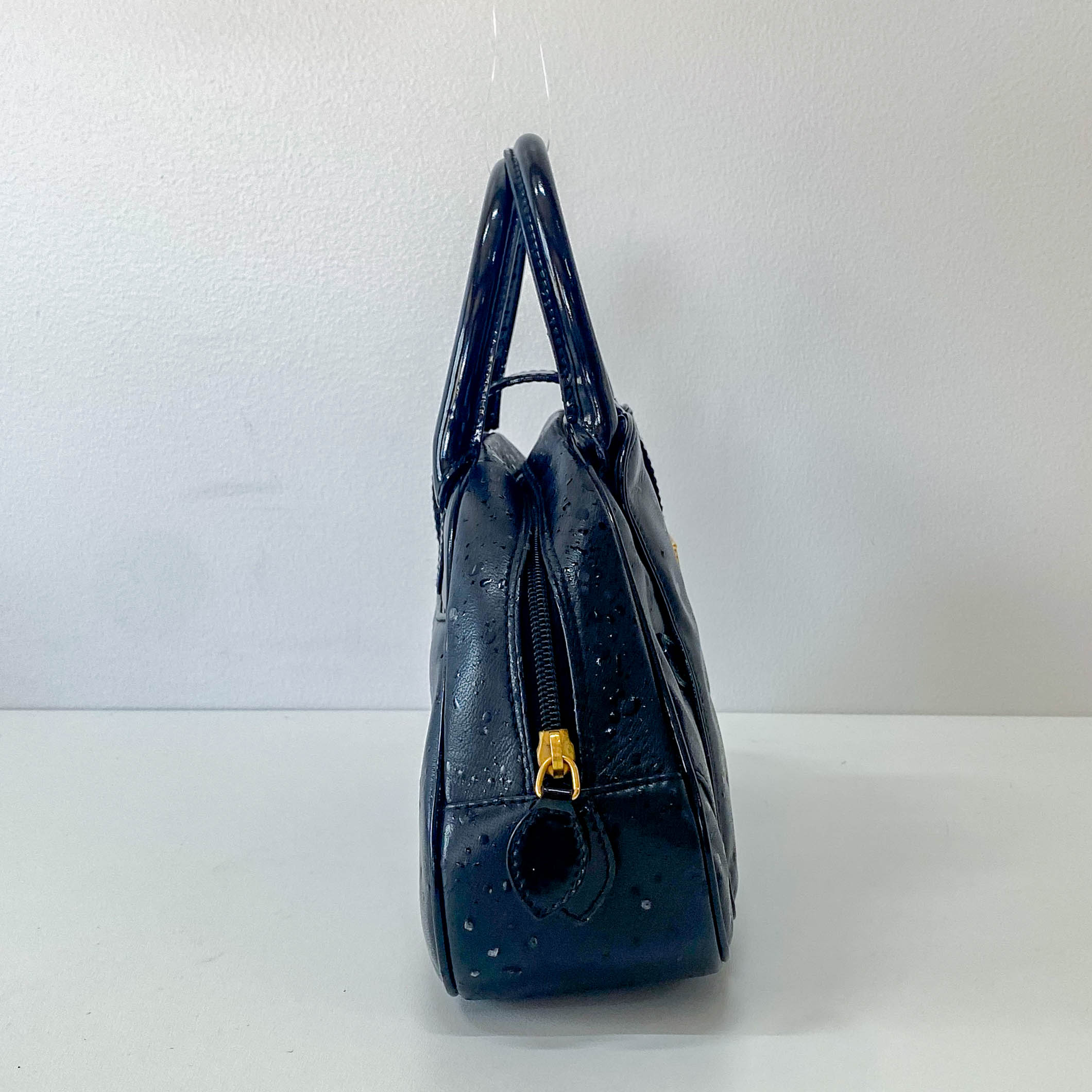 Mini Sadle Bowler Black Leather Bag