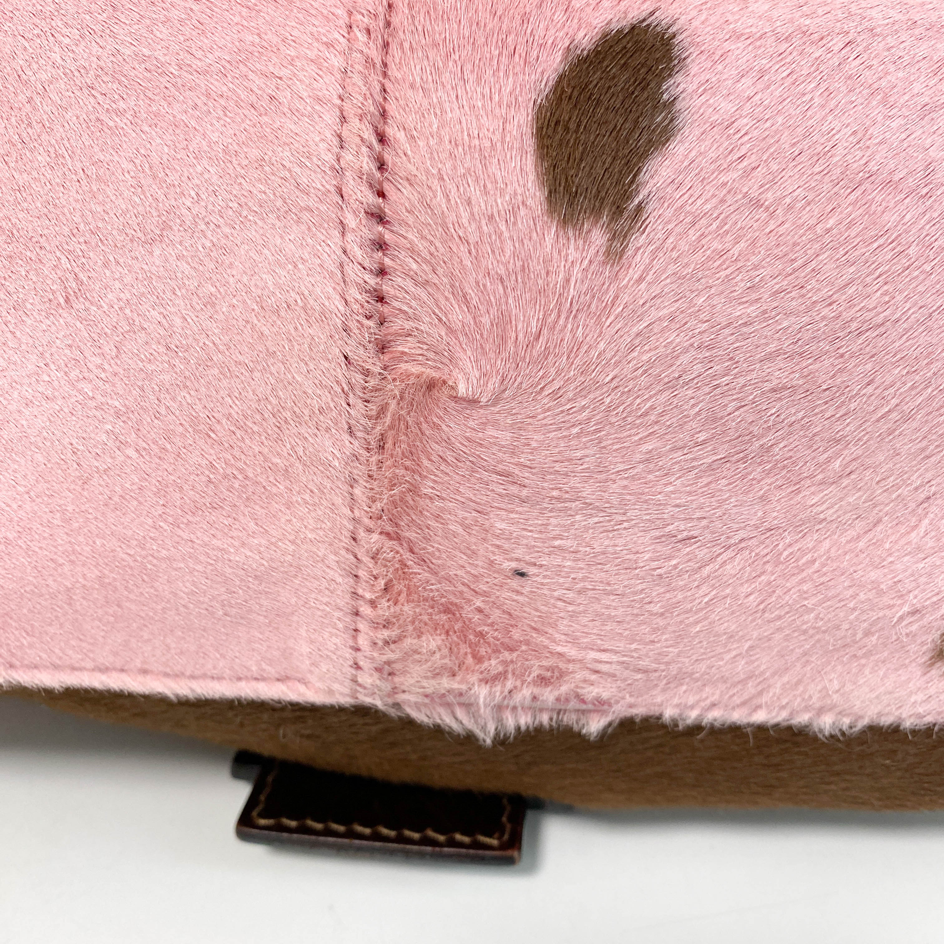 Mamma Baguette Pink Pony Hair Shoulder Bag