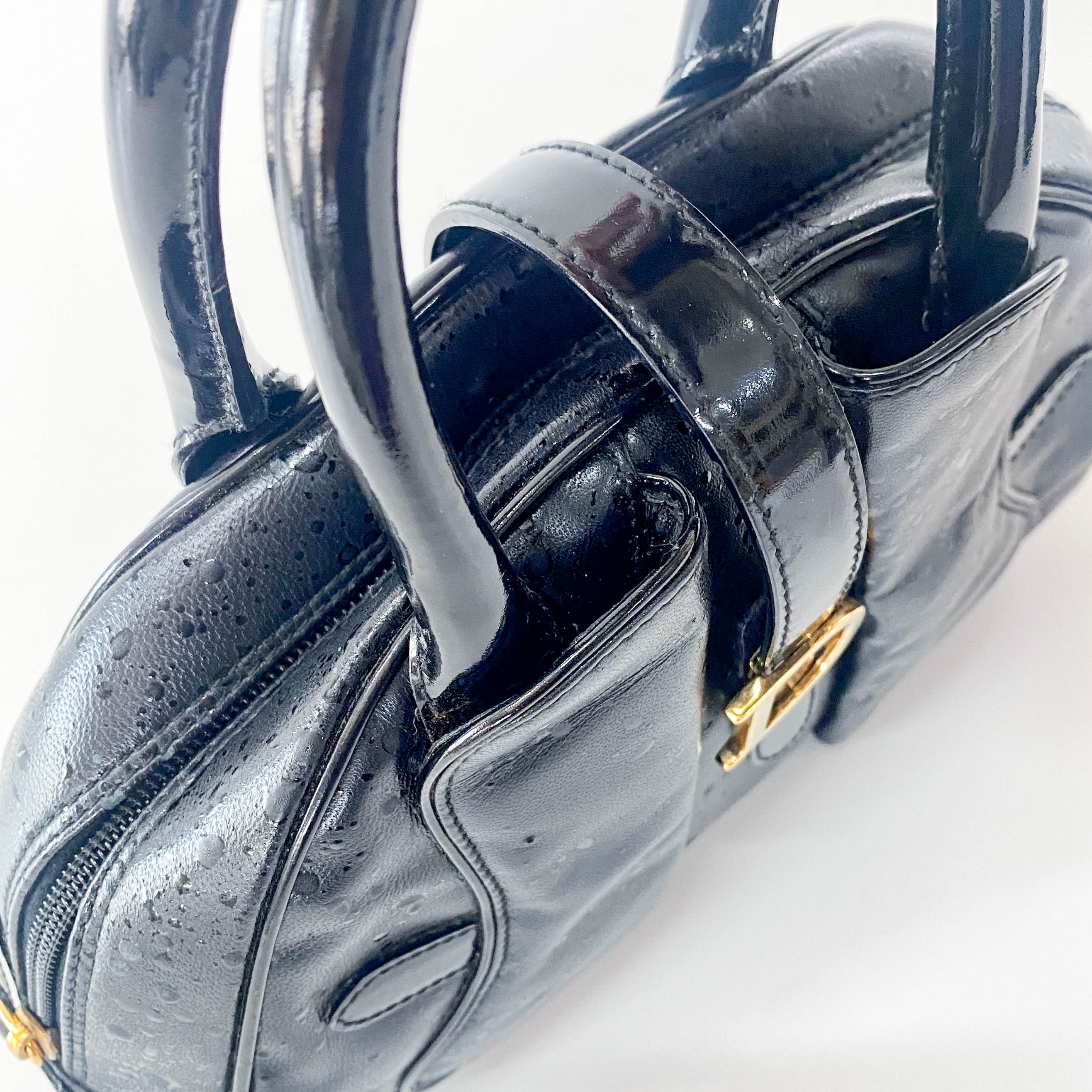 Mini Sadle Bowler Black Leather Bag