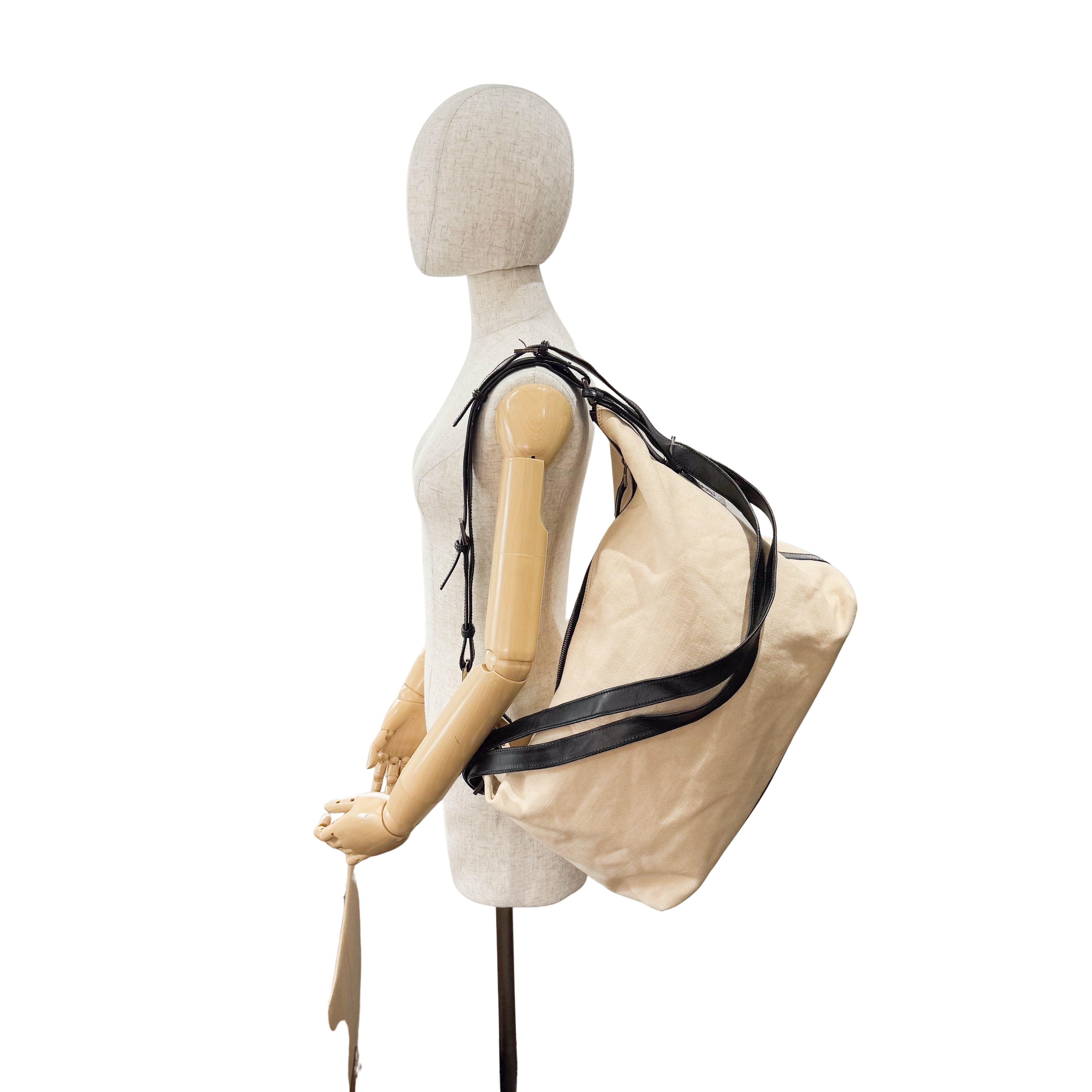 Cotton Canvas Hobo Large Shoulder Bag