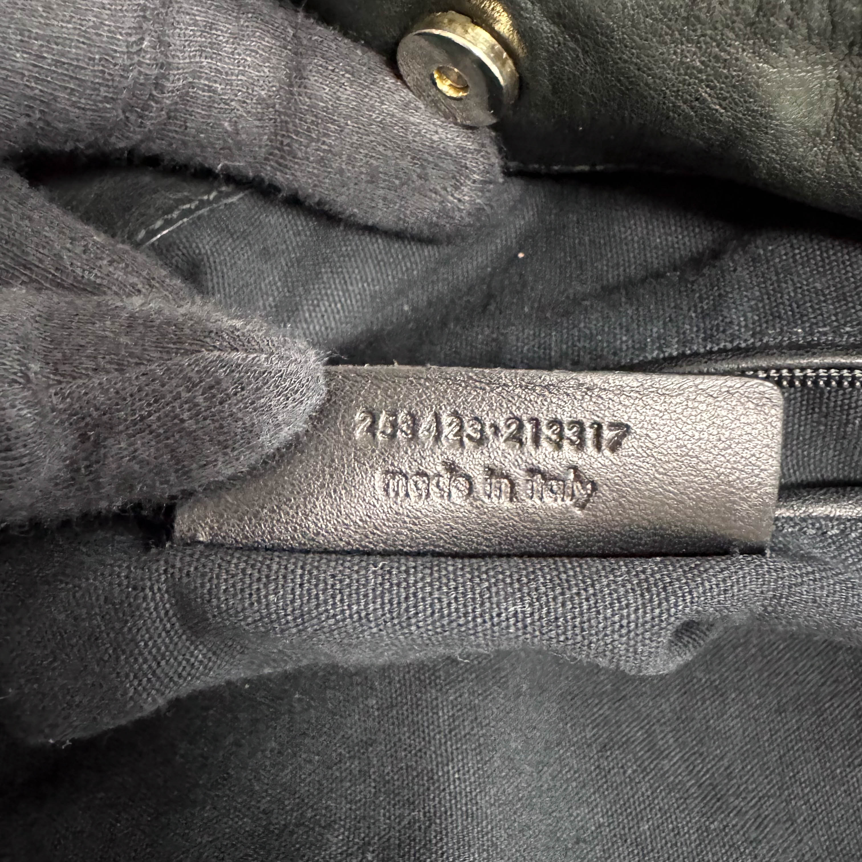 YSL Black Leather Studs Shoulder Bag