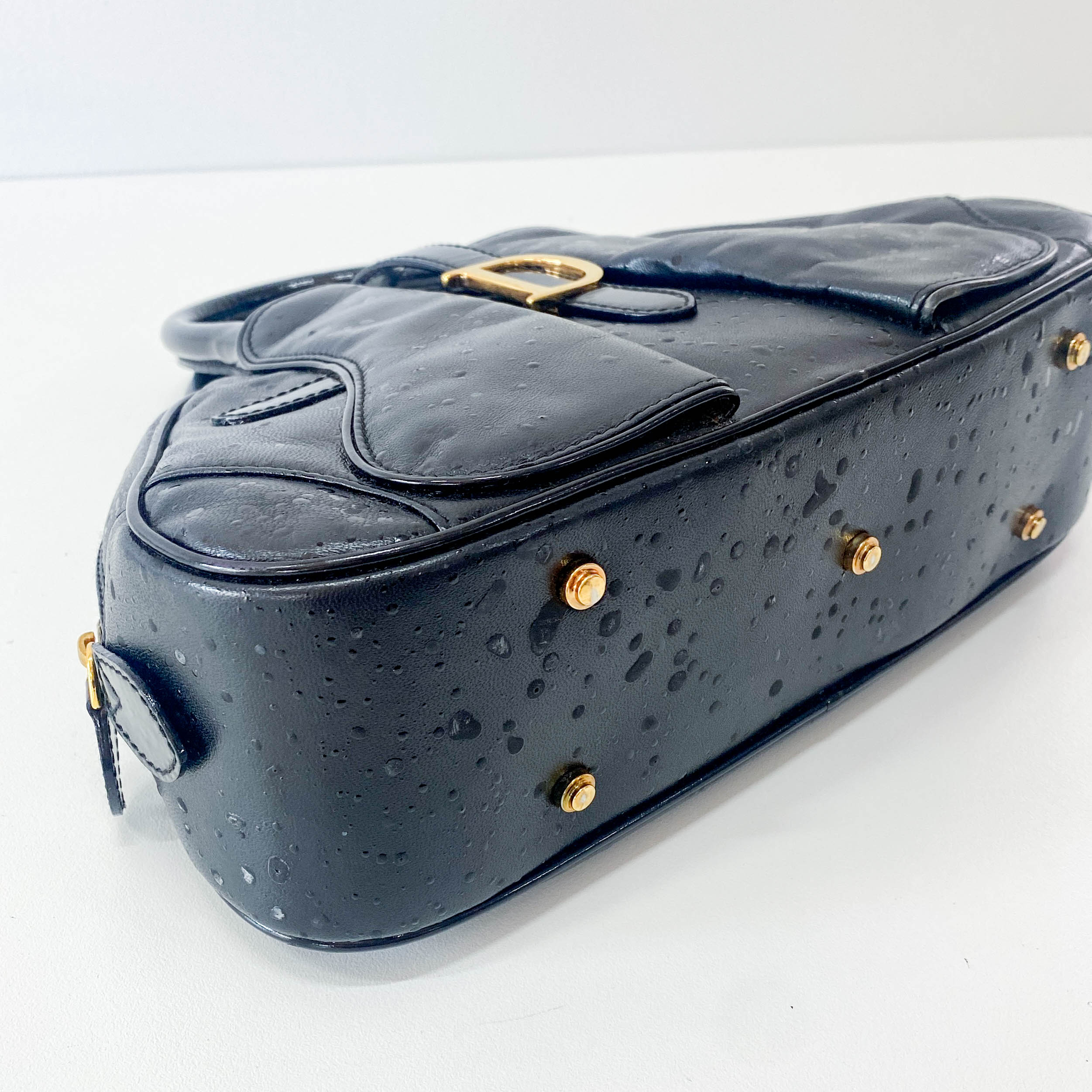 Mini Sadle Bowler Black Leather Bag