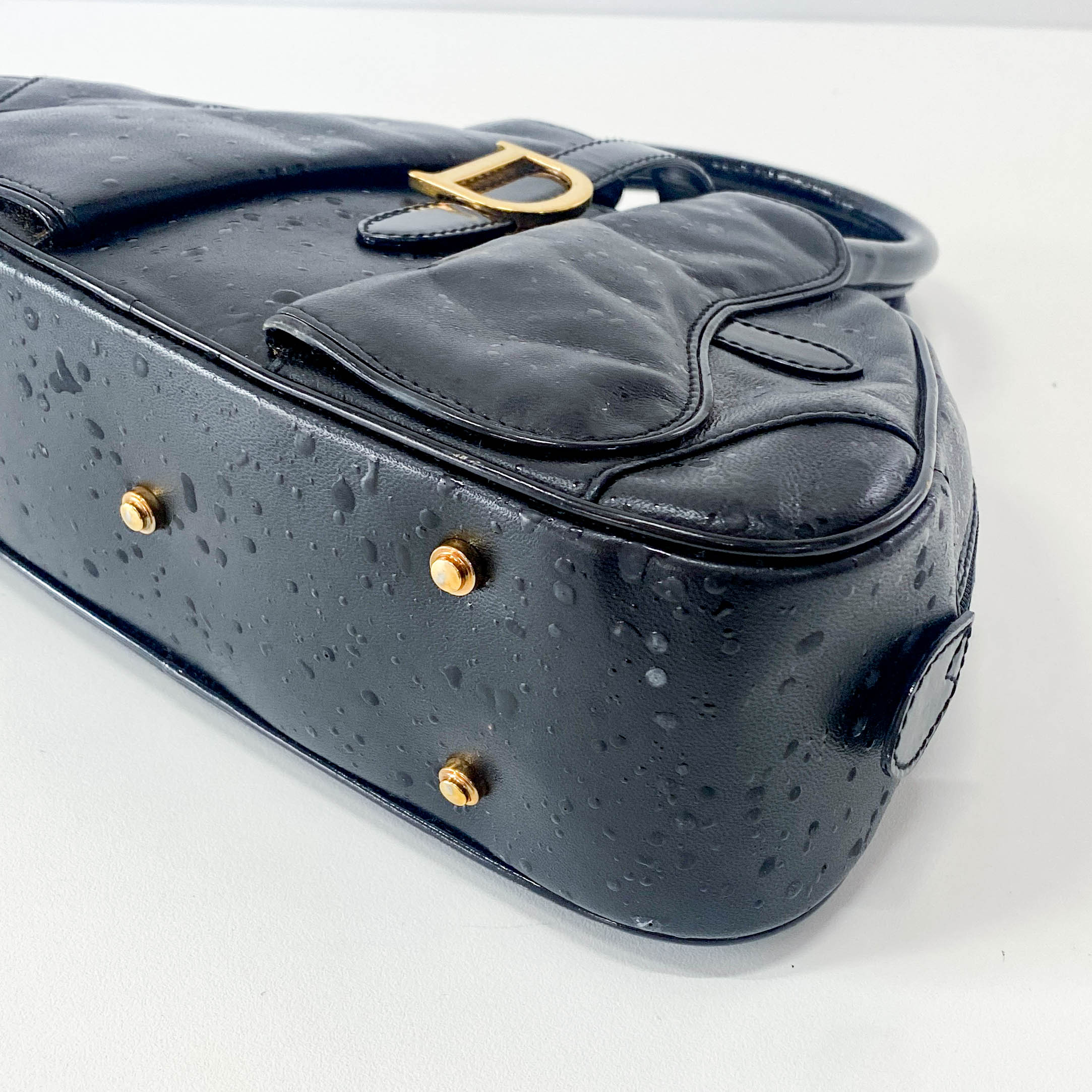 Mini Sadle Bowler Black Leather Bag