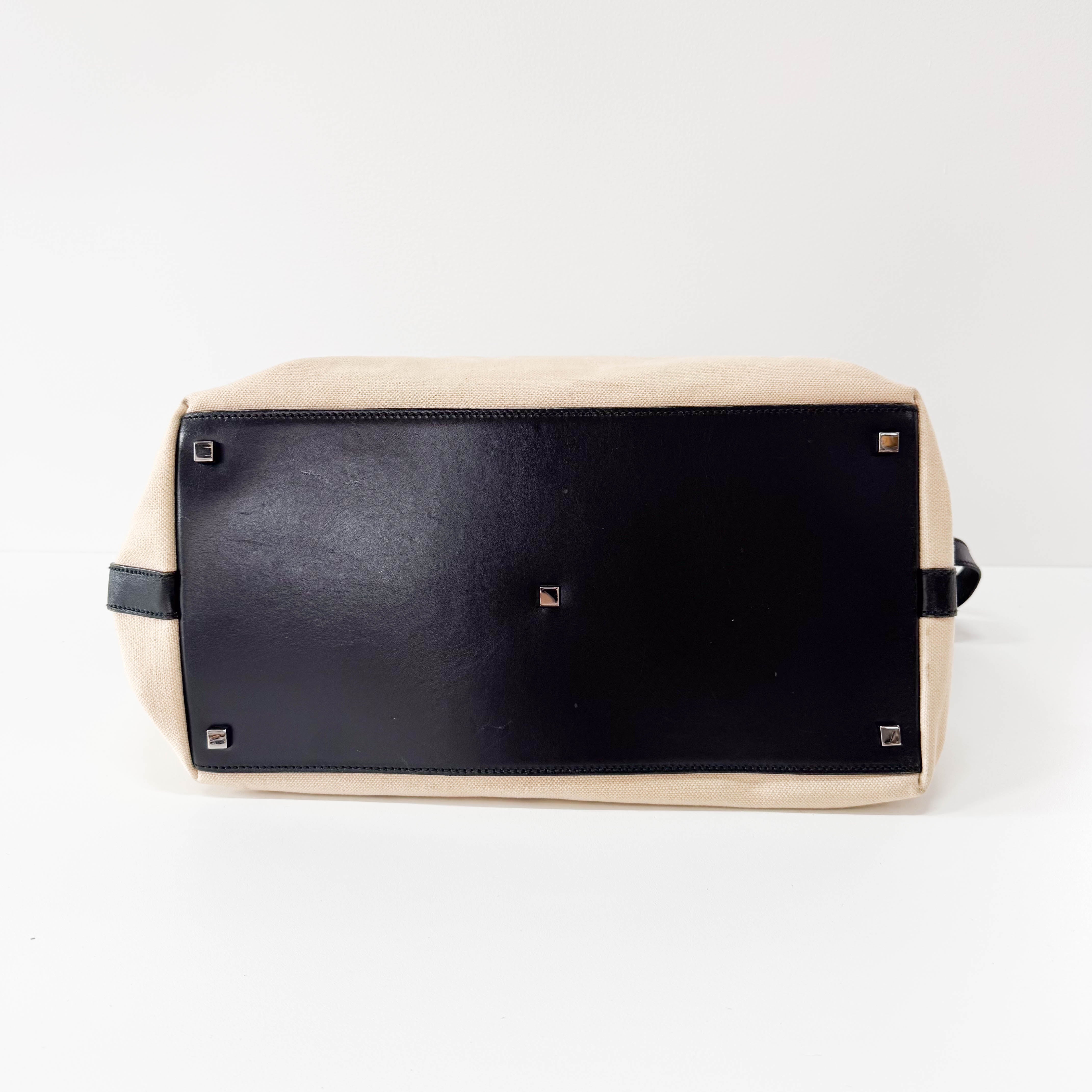 Cotton Canvas Hobo Large Shoulder Bag