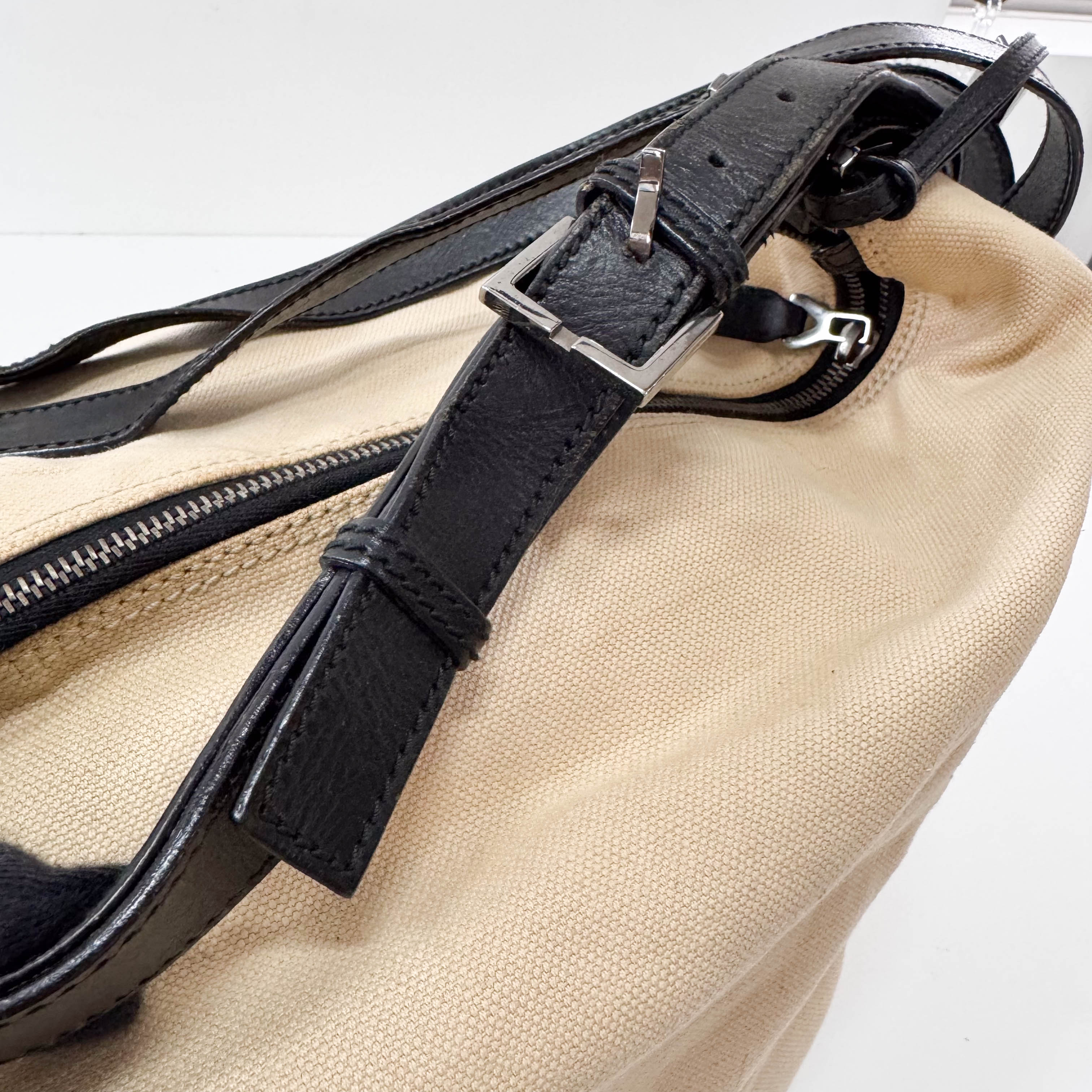 Cotton Canvas Hobo Large Shoulder Bag