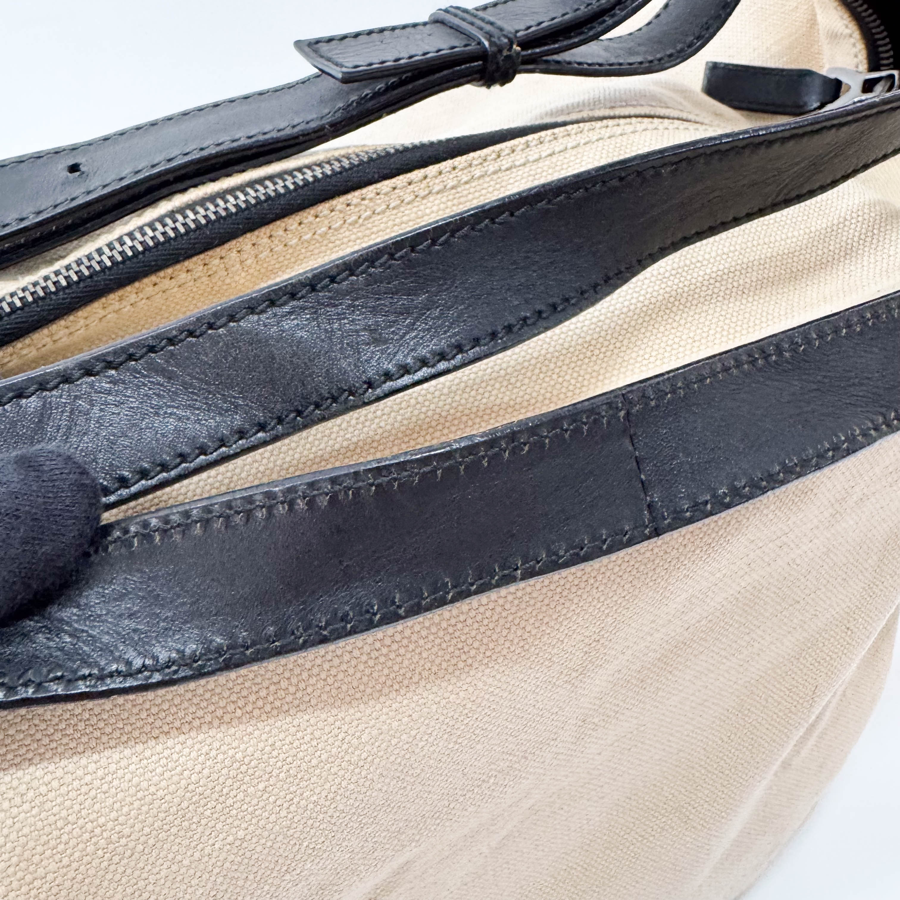 Cotton Canvas Hobo Large Shoulder Bag