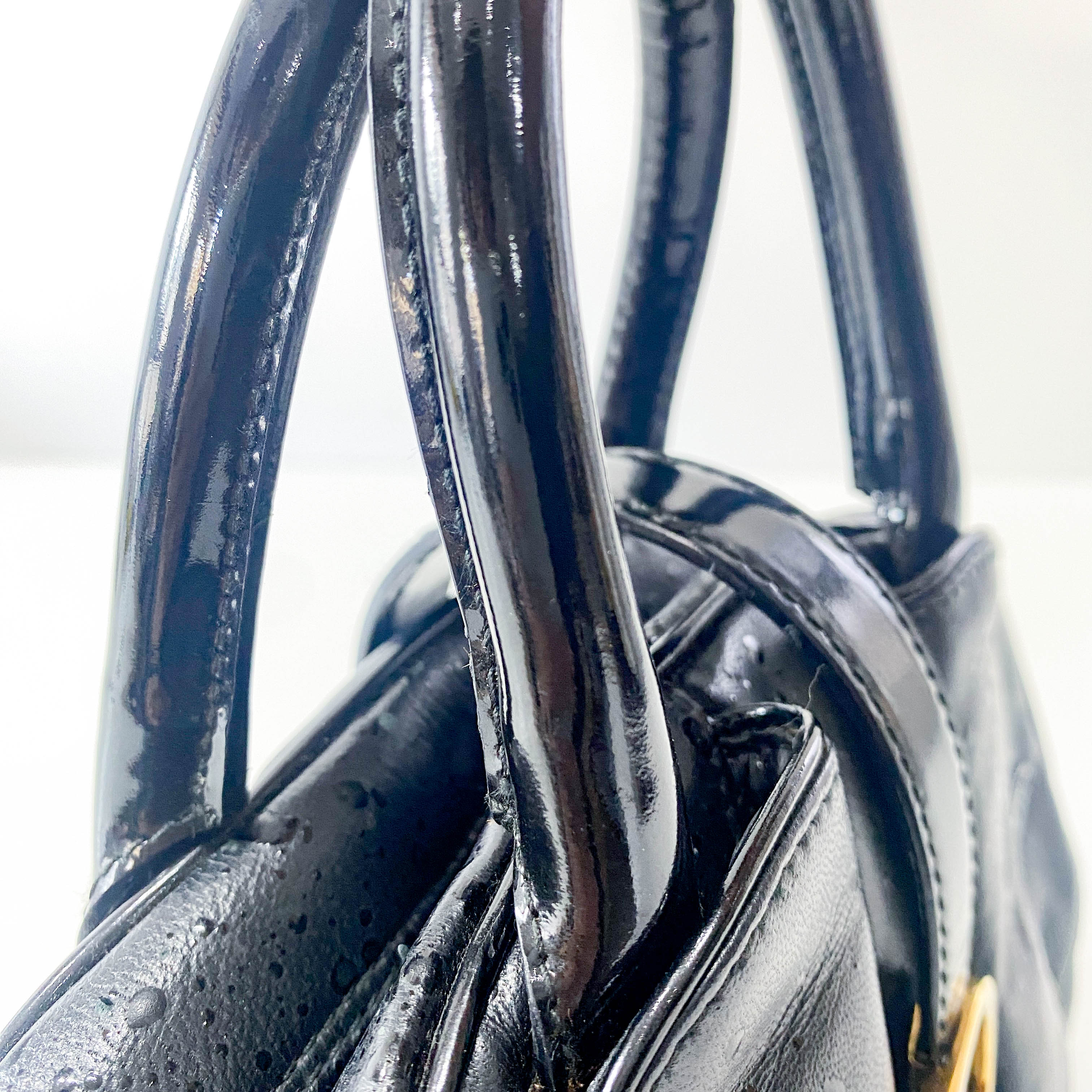 Mini Sadle Bowler Black Leather Bag