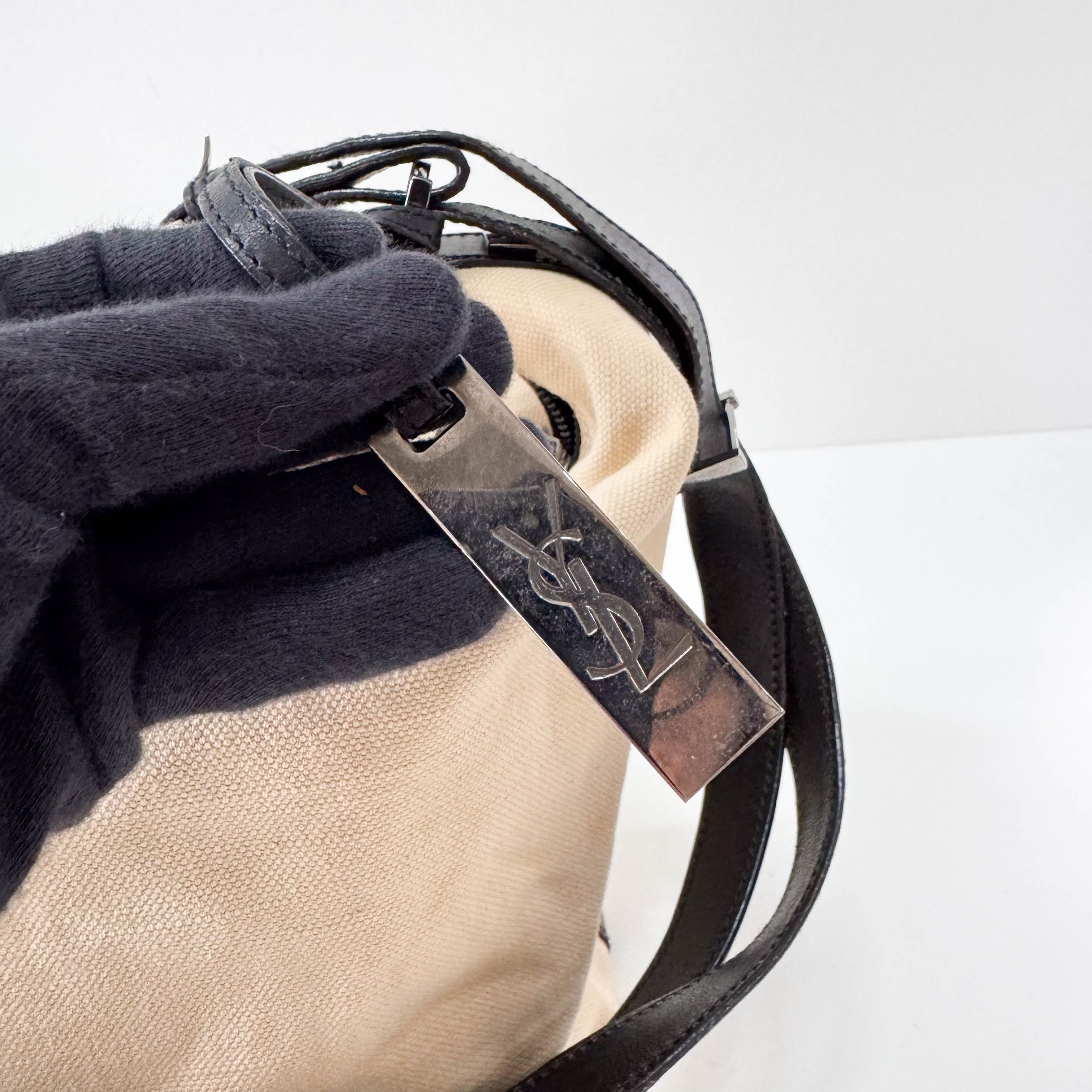 Cotton Canvas Hobo Large Shoulder Bag