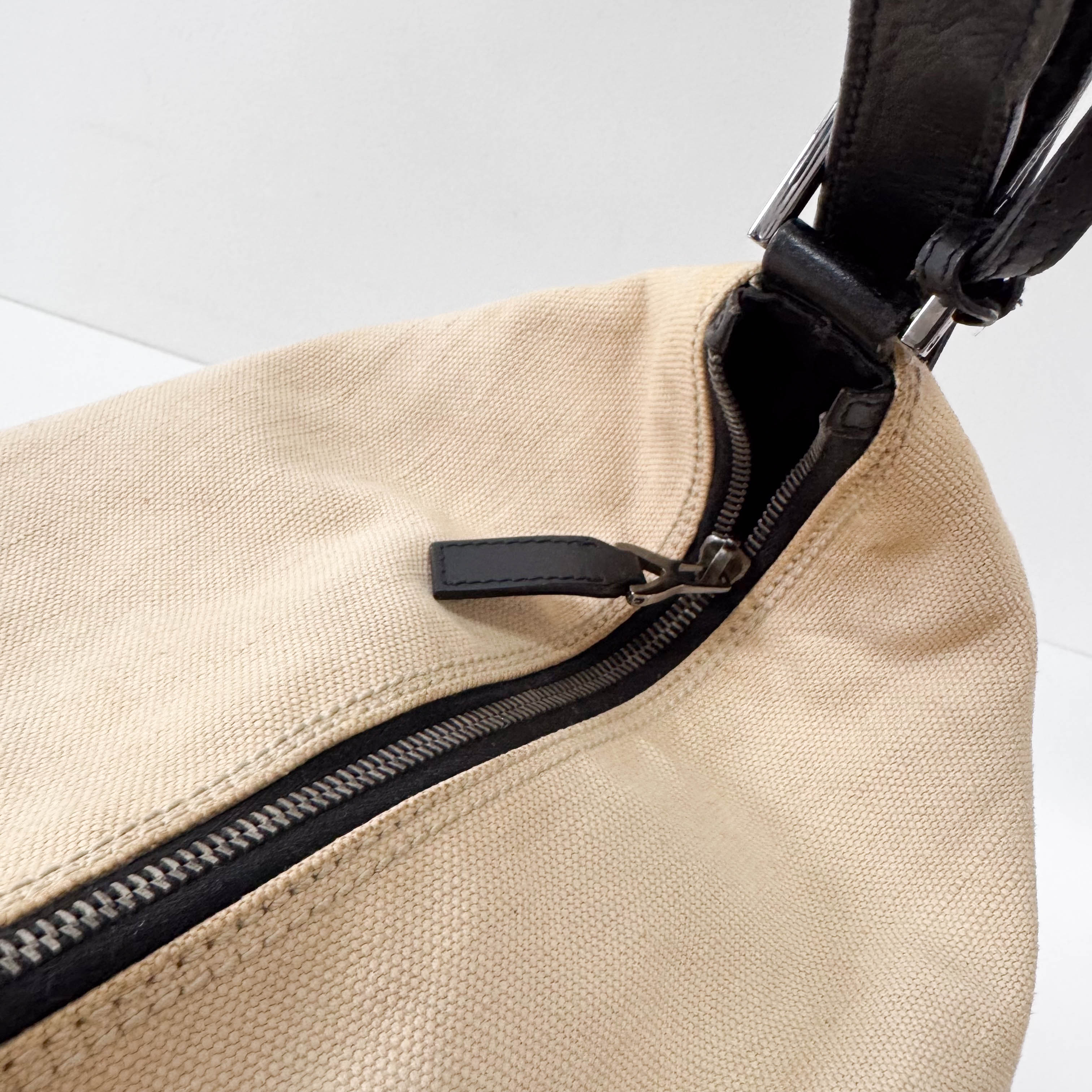 Cotton Canvas Hobo Large Shoulder Bag