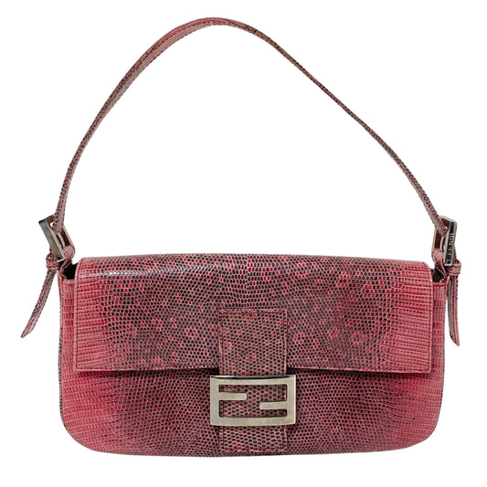 Baguette Pink Leather Shoulder Bag