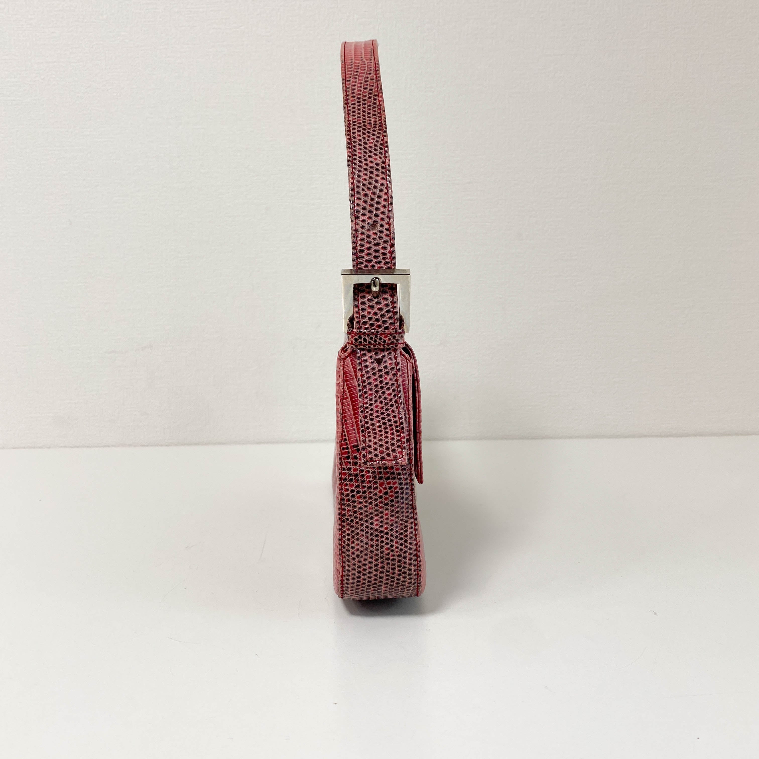 Baguette Pink Leather Shoulder Bag