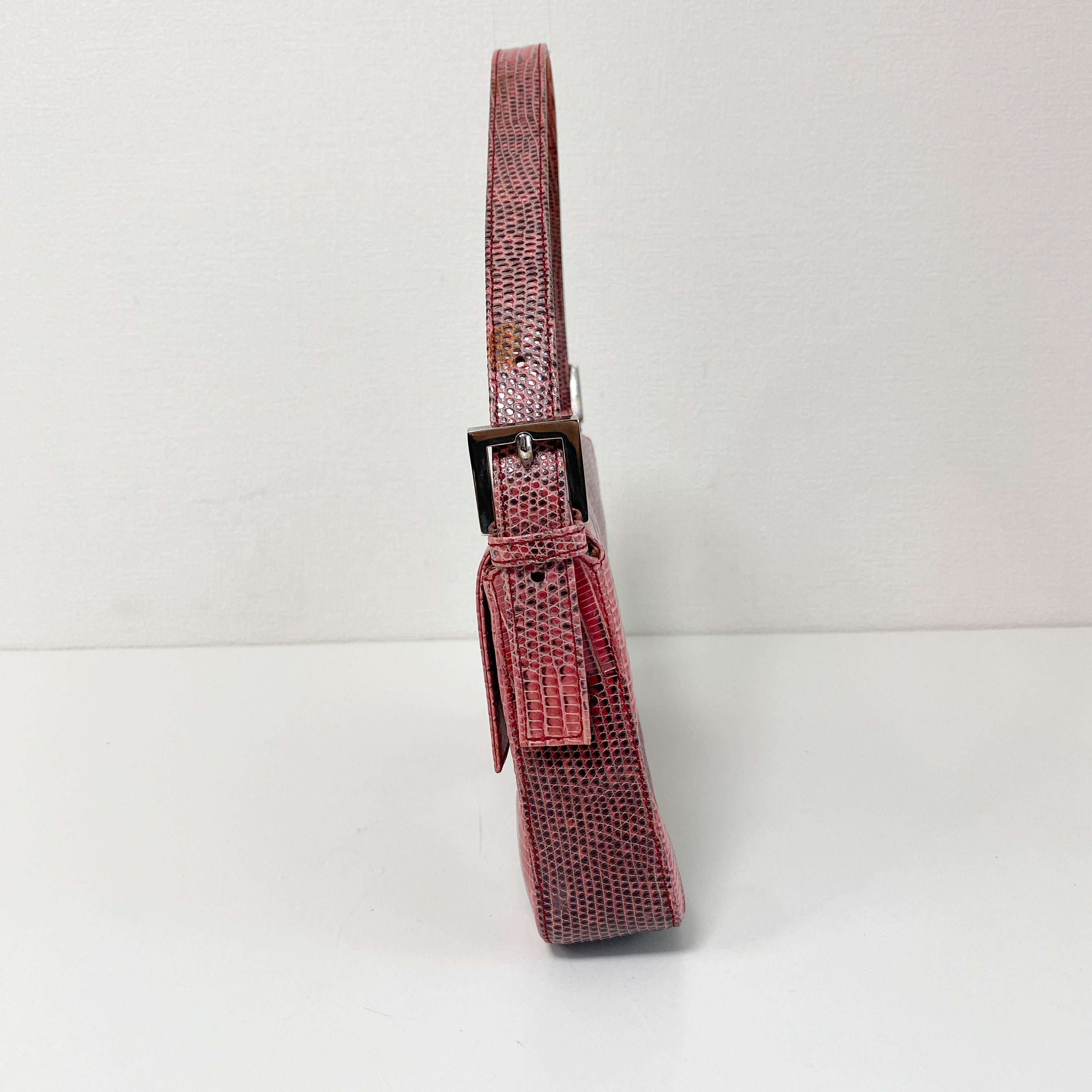 Baguette Pink Leather Shoulder Bag