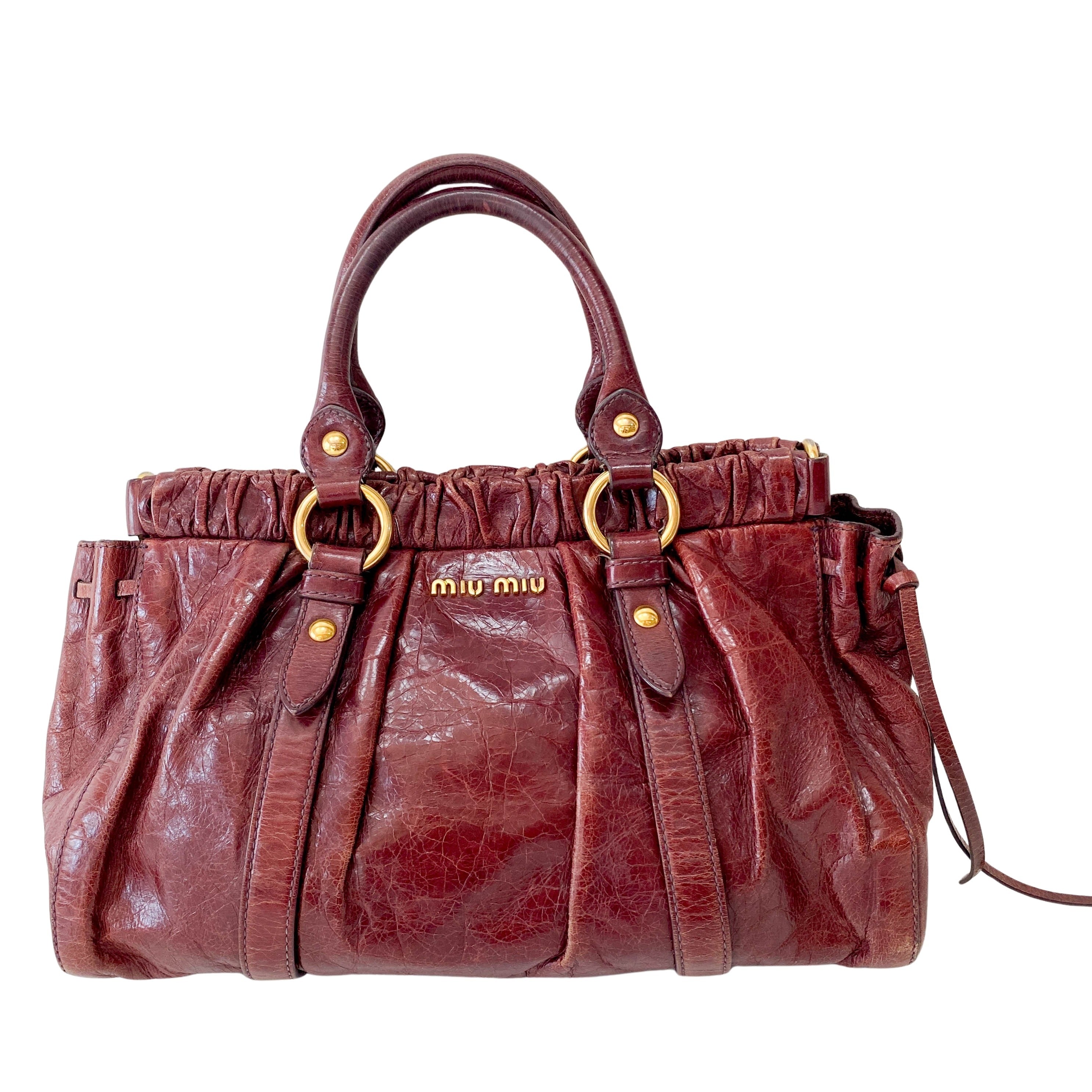 Vitello Burgundy Calfskin Handbag