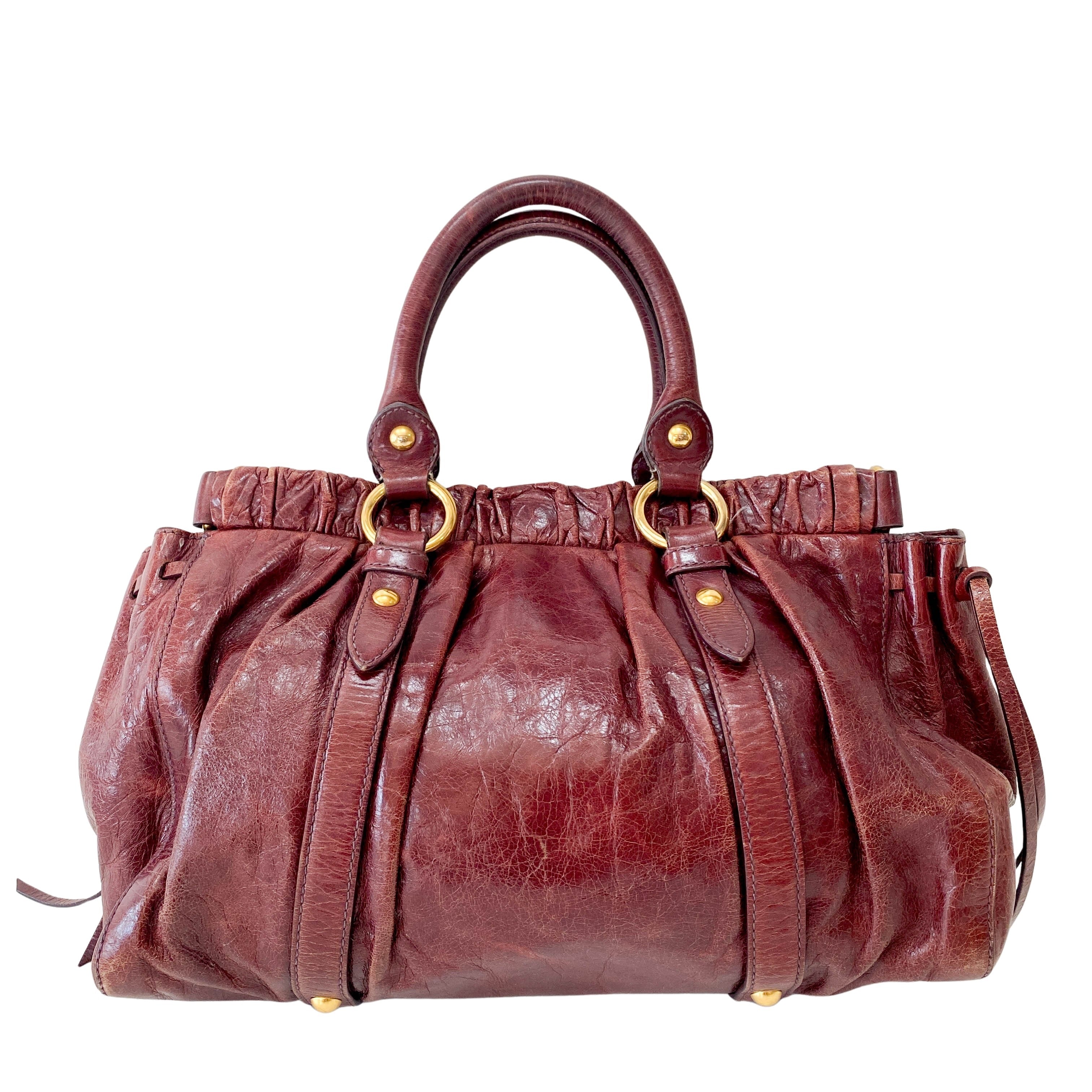 Vitello Burgundy Calfskin Handbag