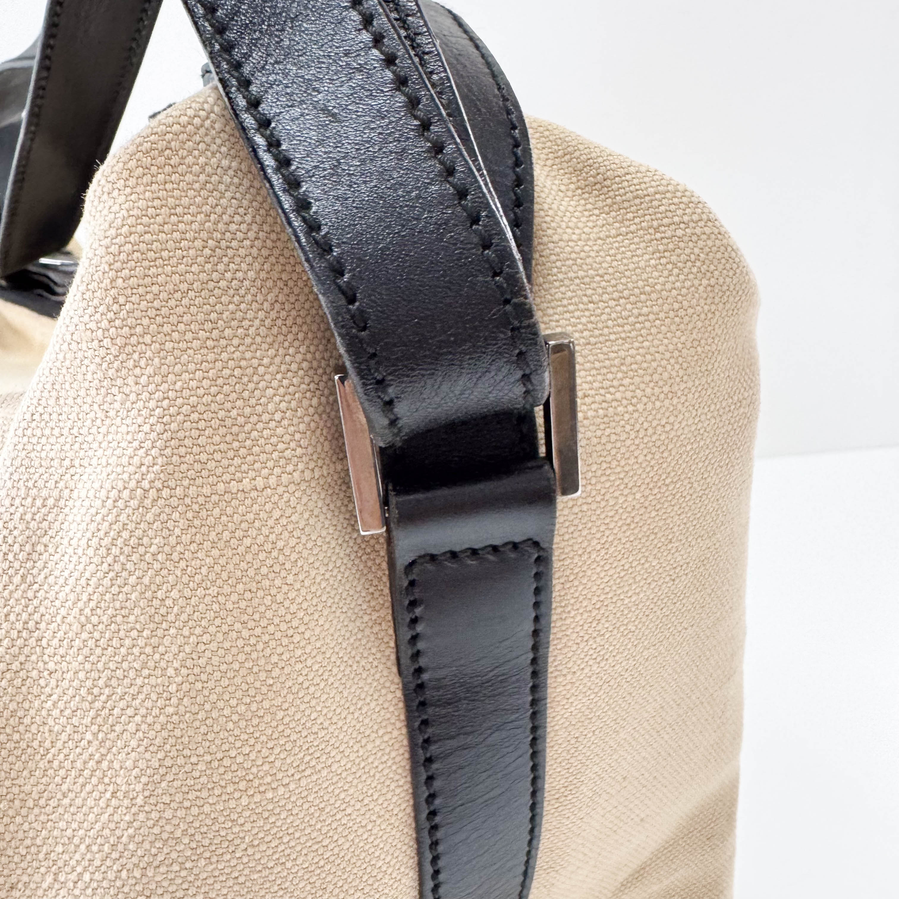 Cotton Canvas Hobo Large Shoulder Bag