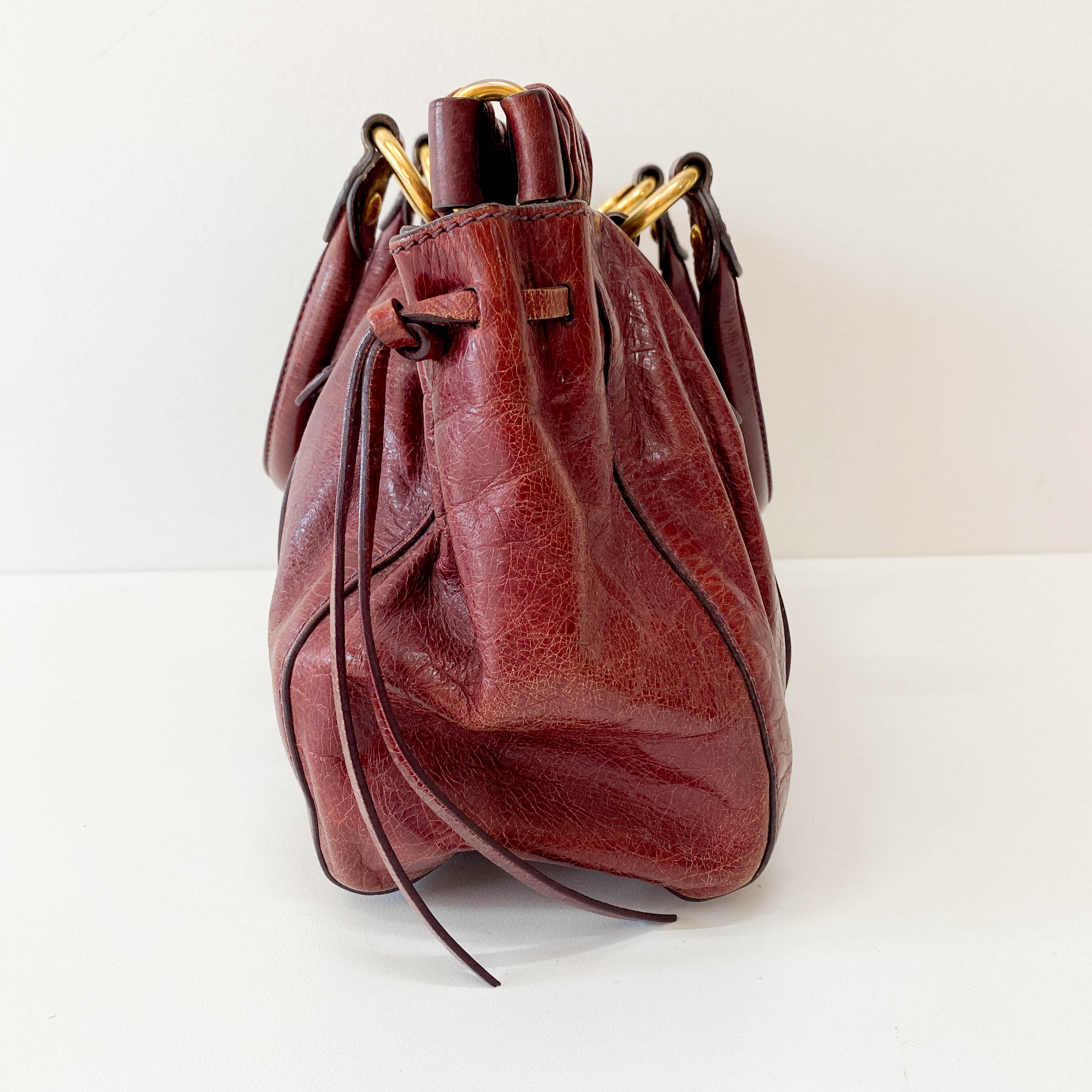 Vitello Burgundy Calfskin Handbag