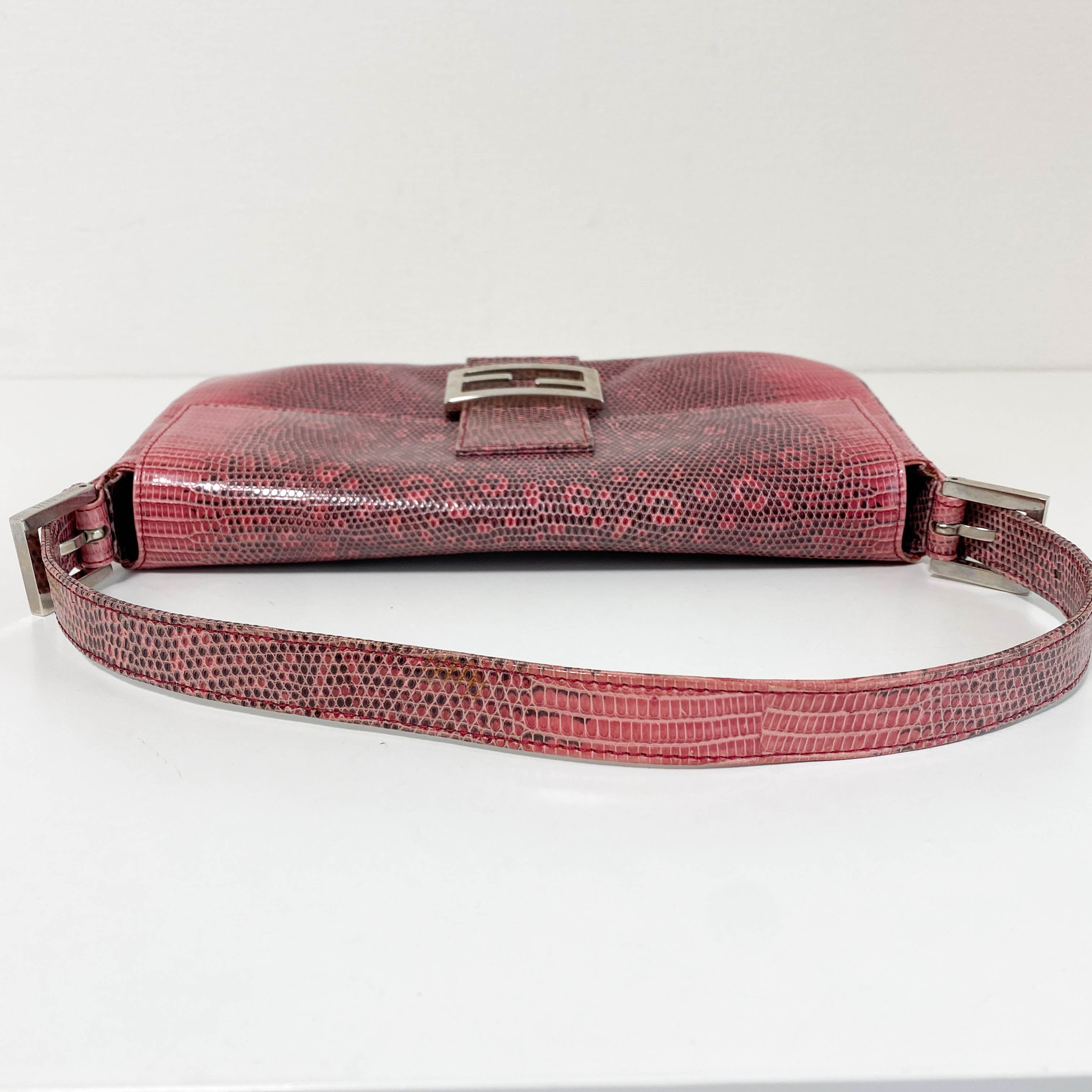 Baguette Pink Leather Shoulder Bag