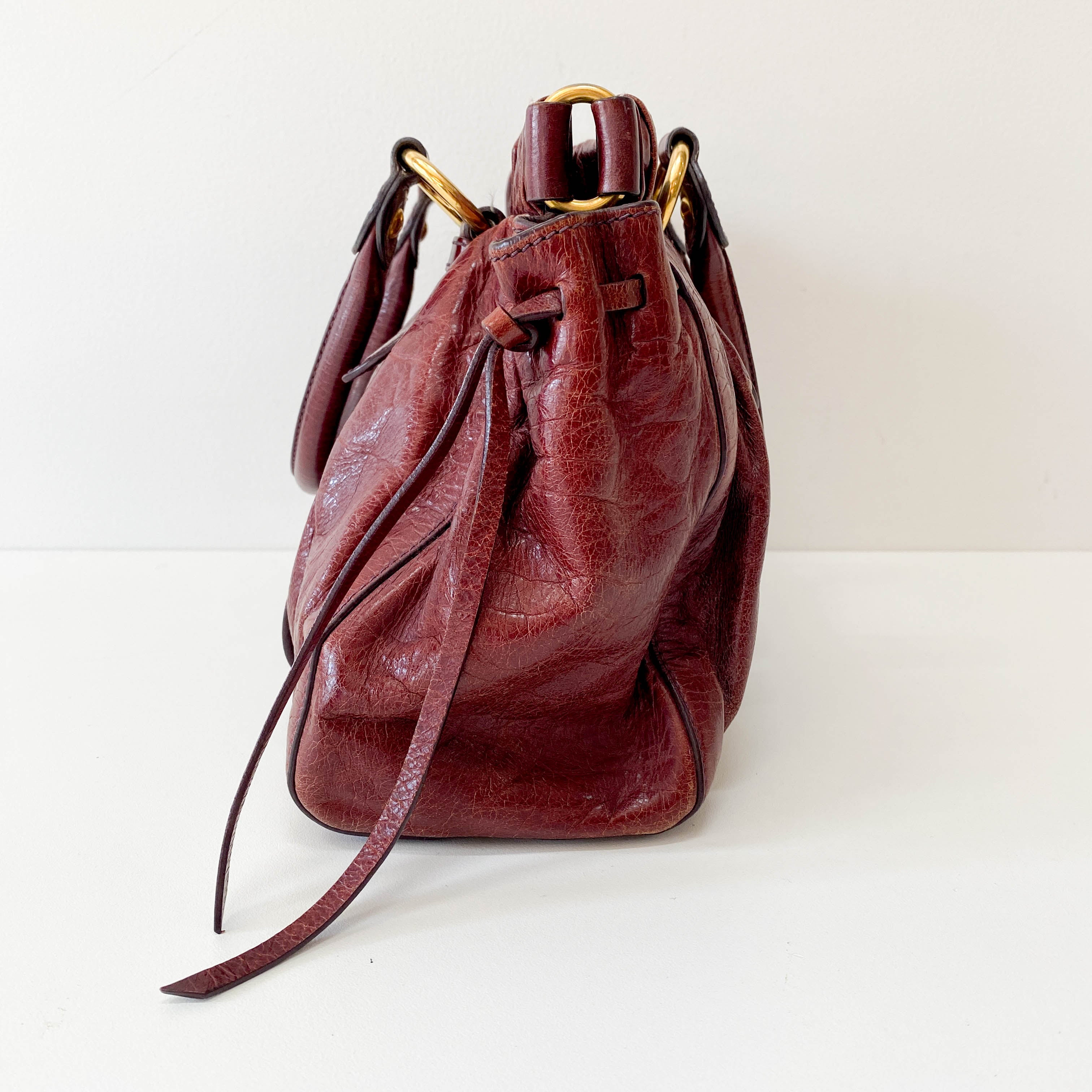 Vitello Burgundy Calfskin Handbag
