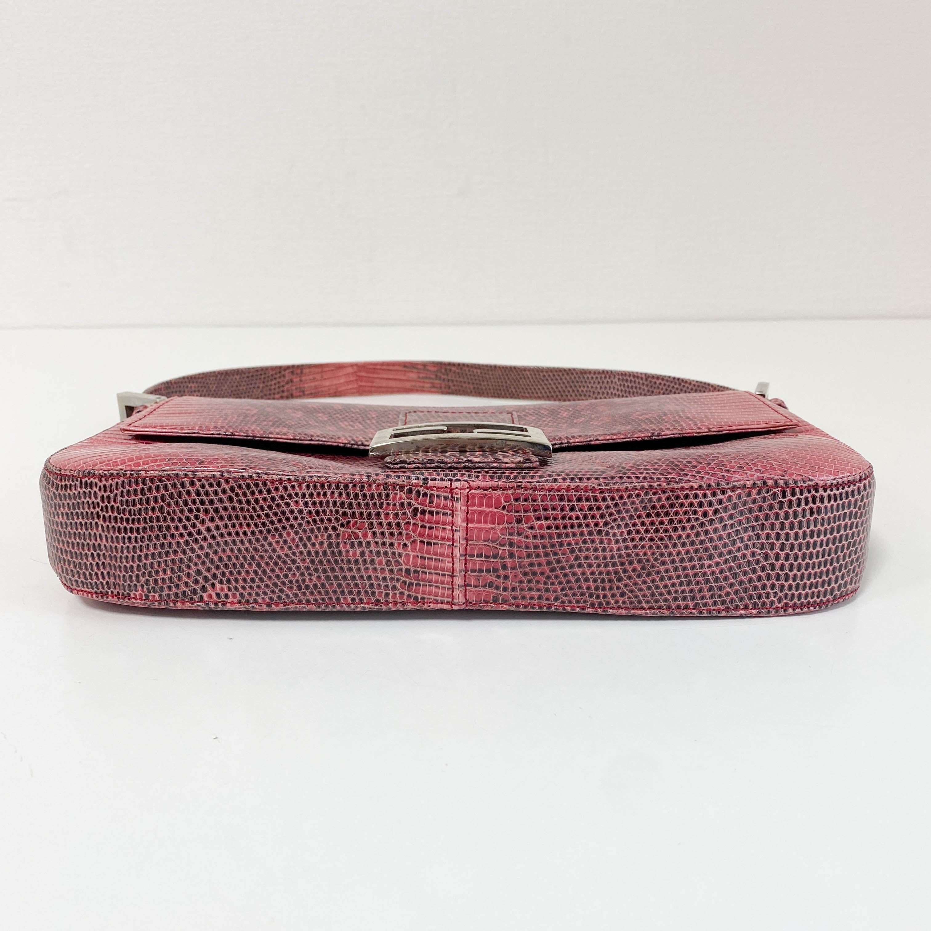 Baguette Pink Leather Shoulder Bag