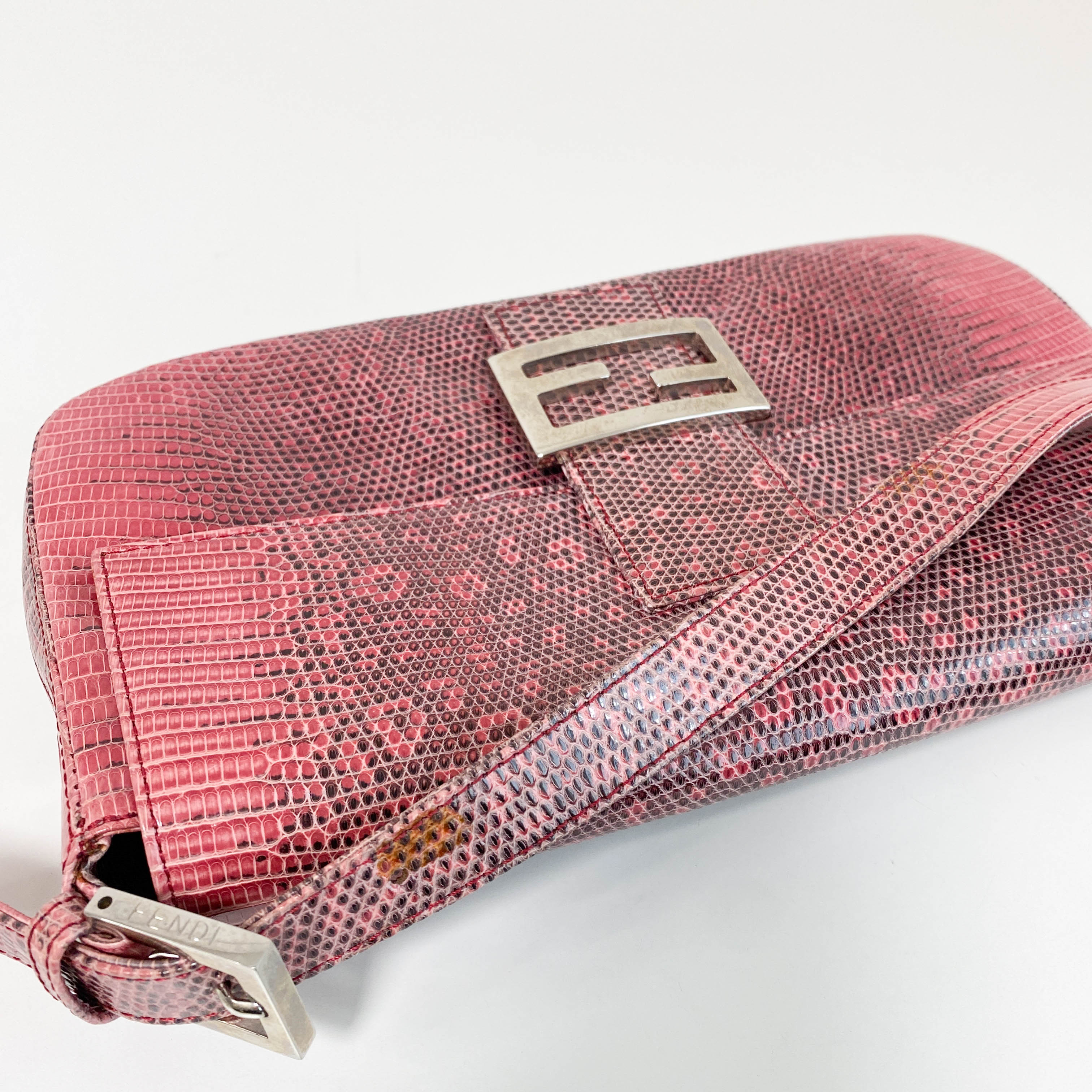 Baguette Pink Leather Shoulder Bag